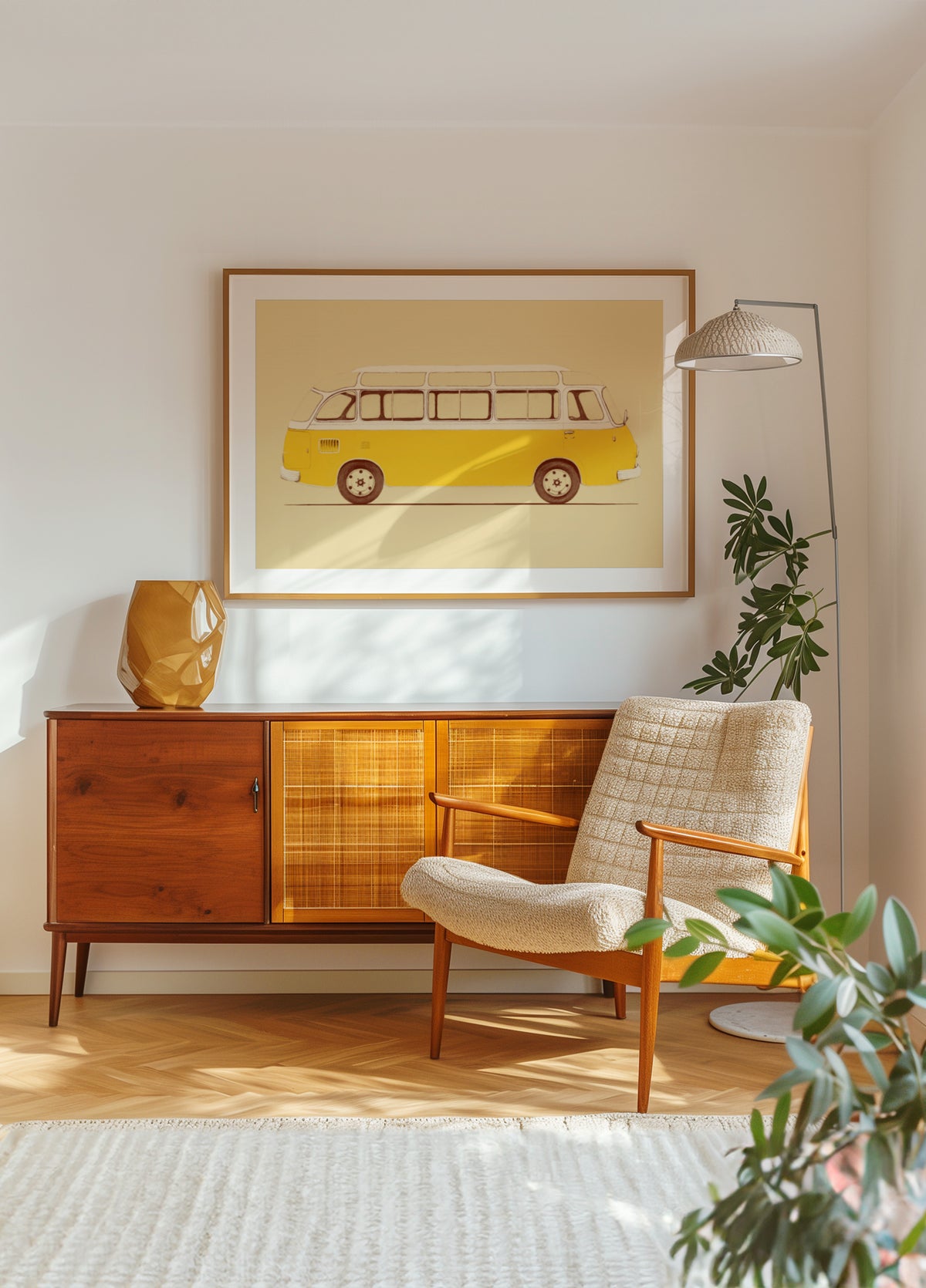 Autobús amarillo vintage