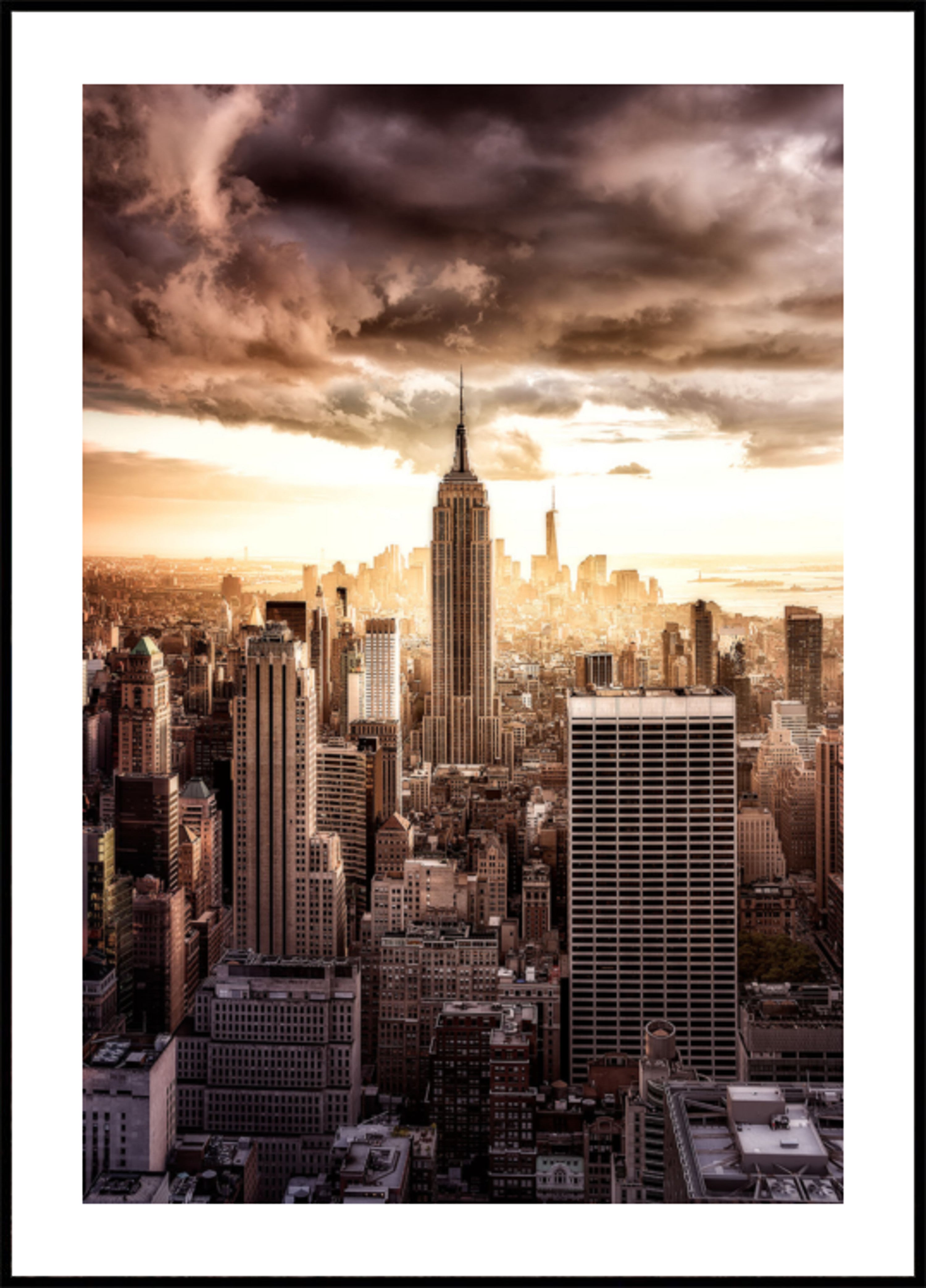 Dramático horizonte de la ciudad de Nueva York