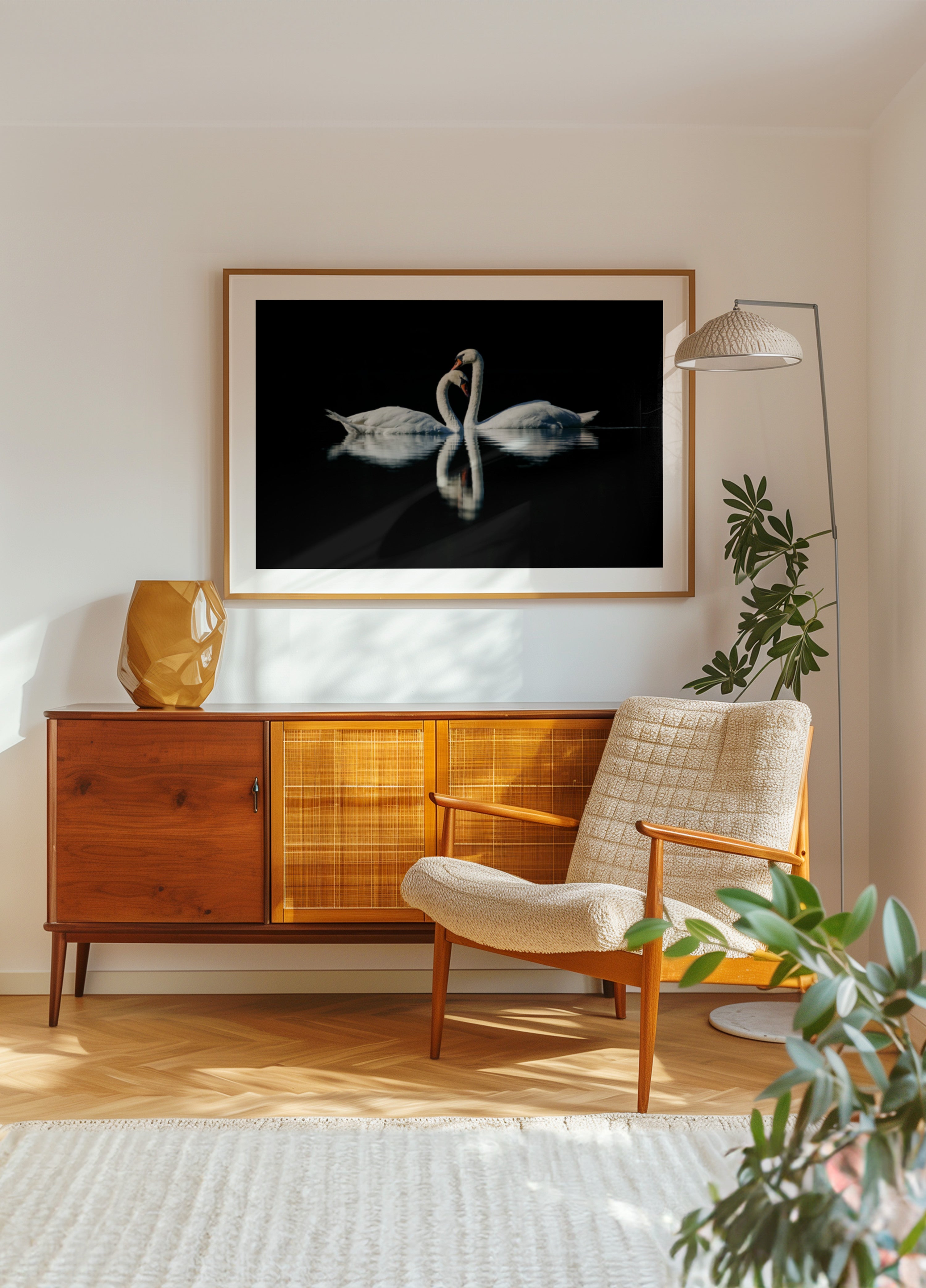 Reflejo romántico del cisne