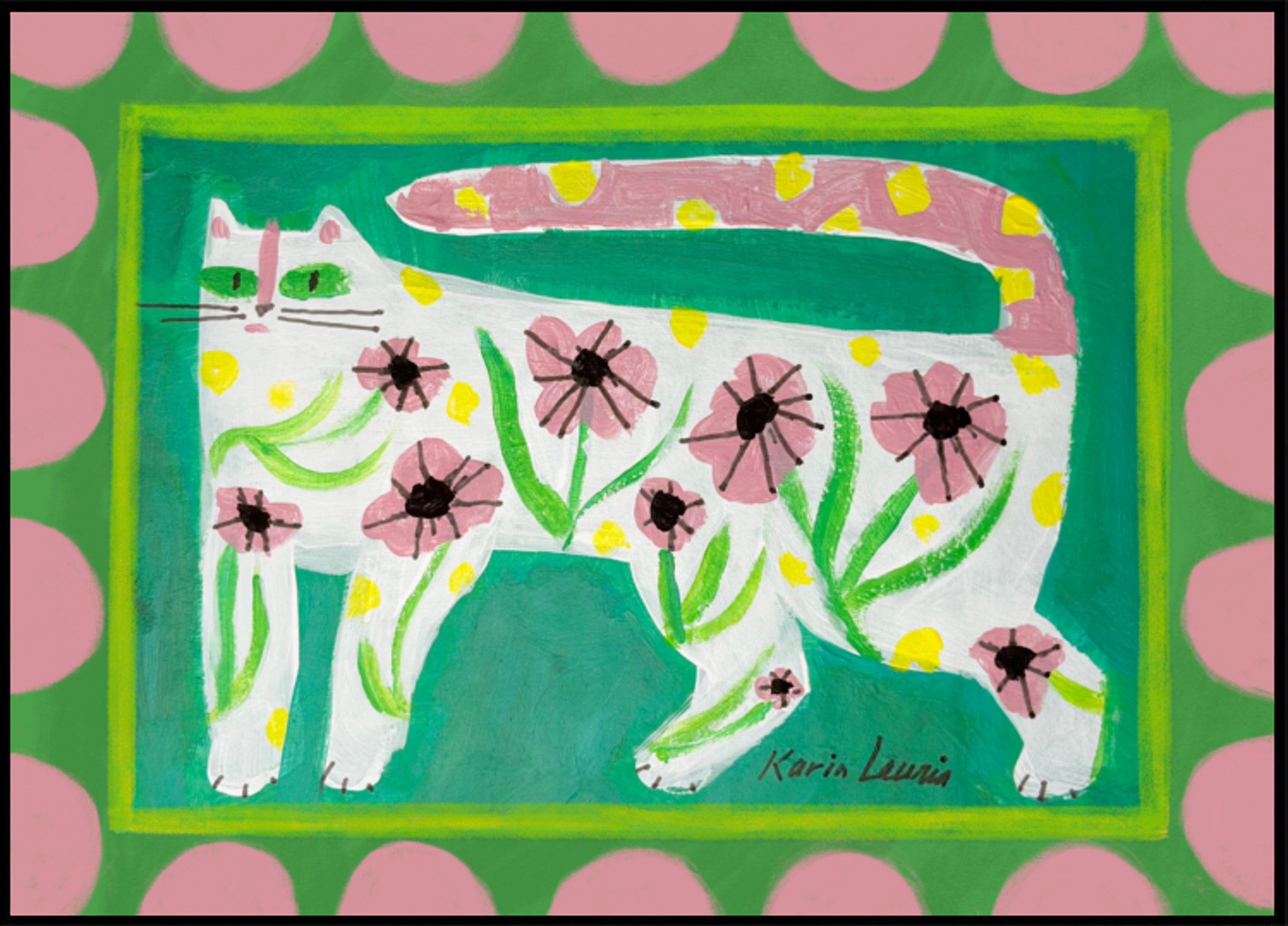 Gato de flores caprichoso