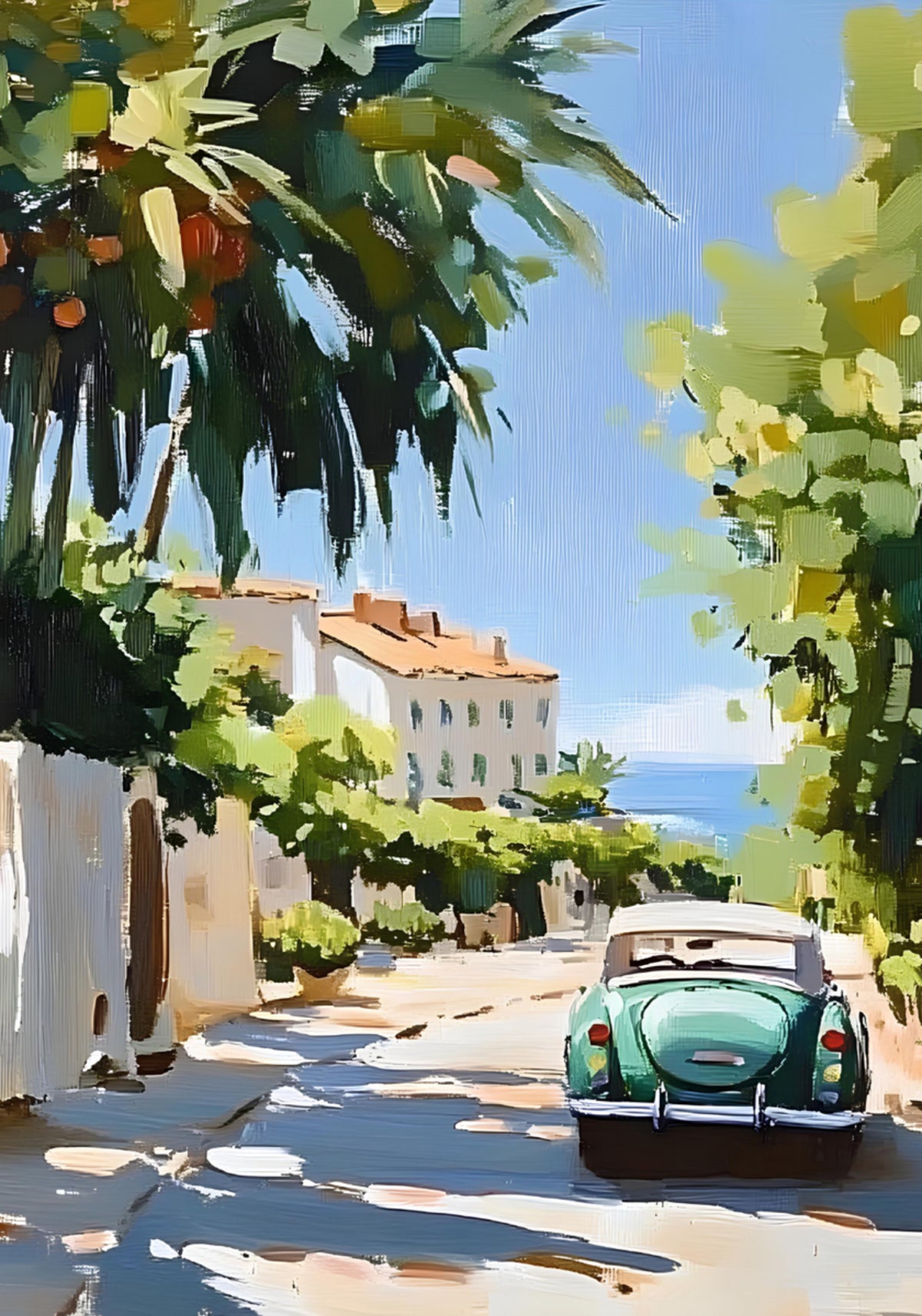 Paseo costero de coches ecológicos