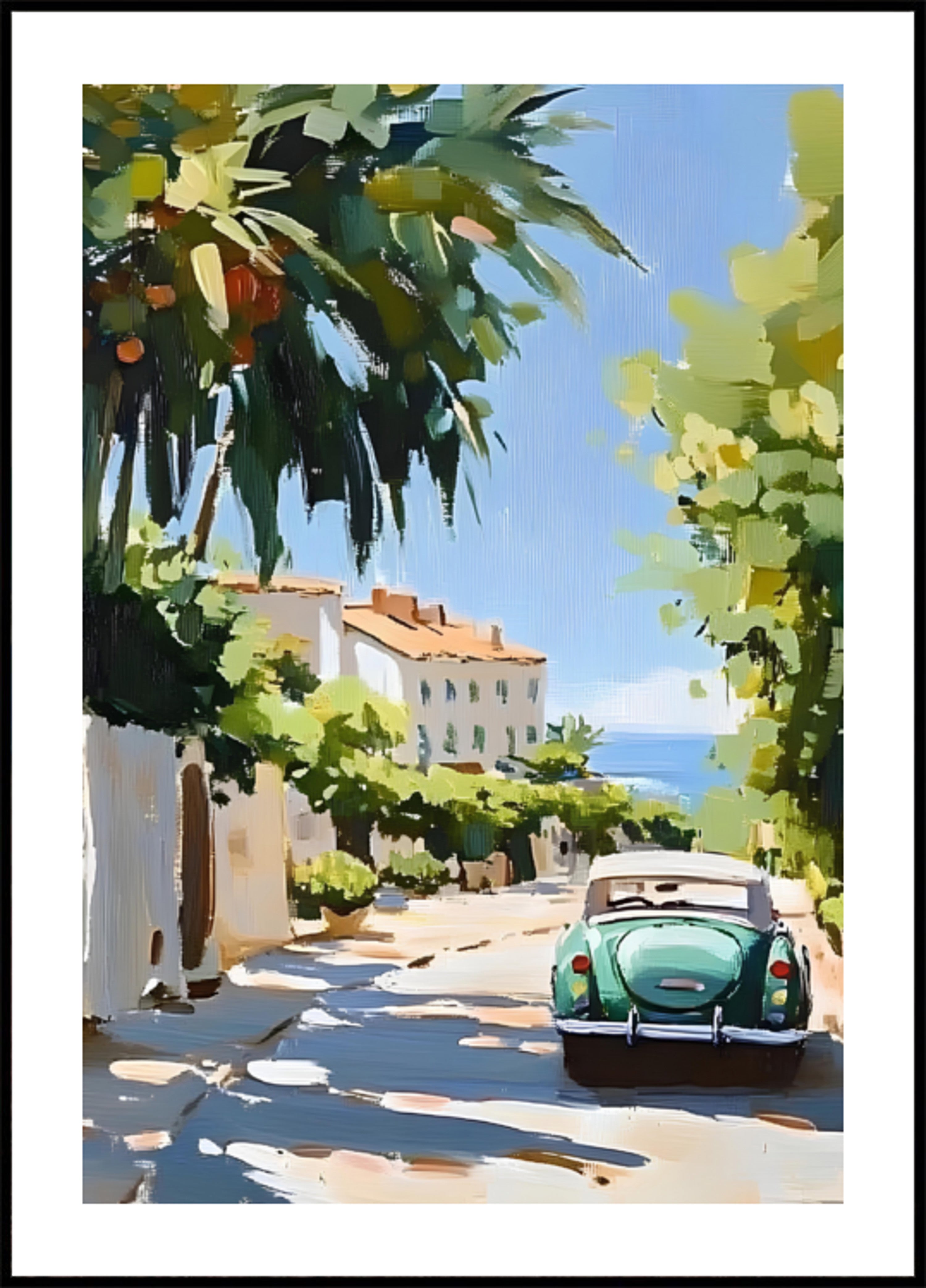 Paseo costero de coches ecológicos