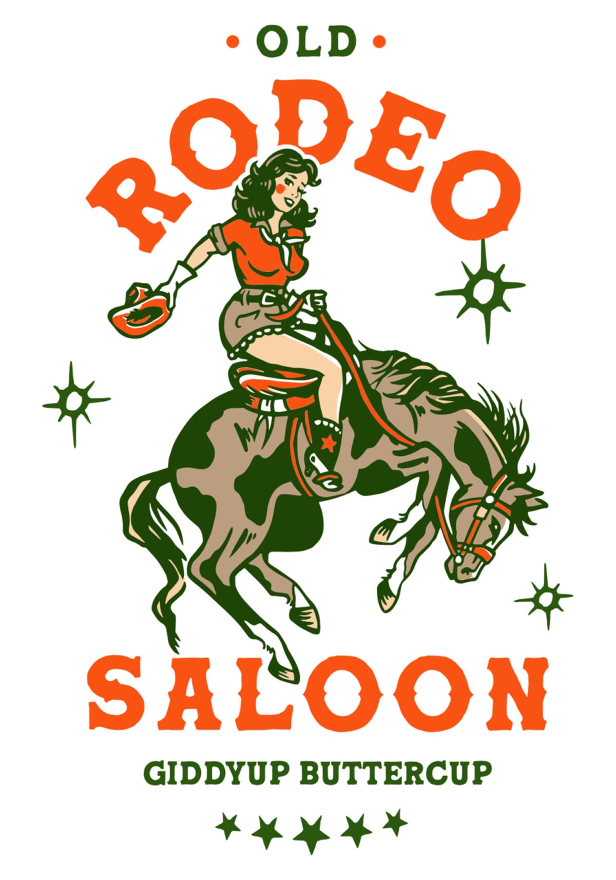 Vieja vaquera del salón de rodeo: Giddyup Buttercup