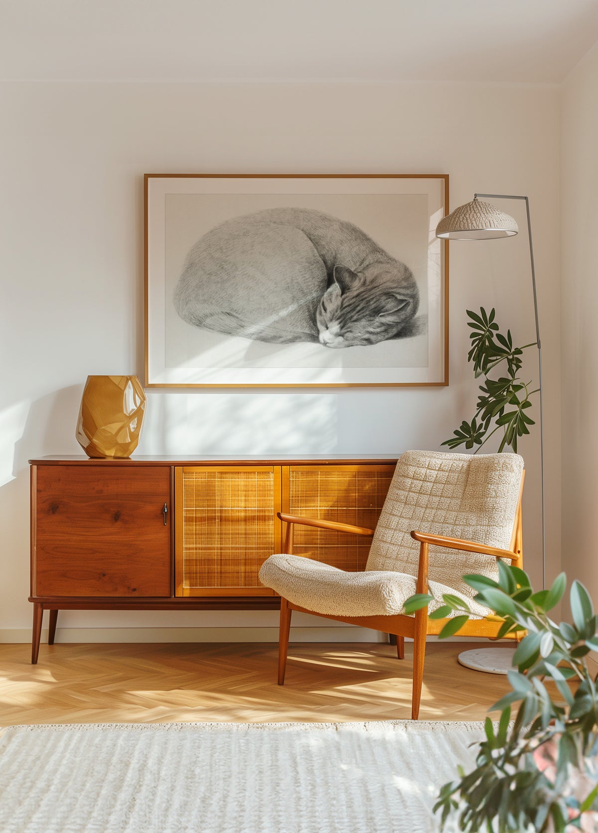 Gato dormido tumbado enrollado por Jean Bernard (1775 1883)