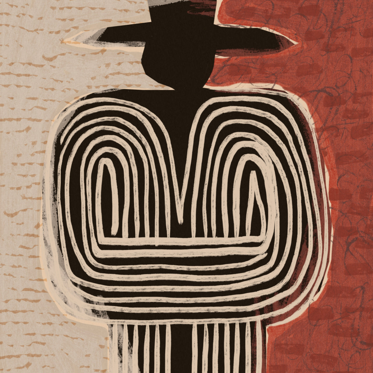 Figura tribal con sombrero