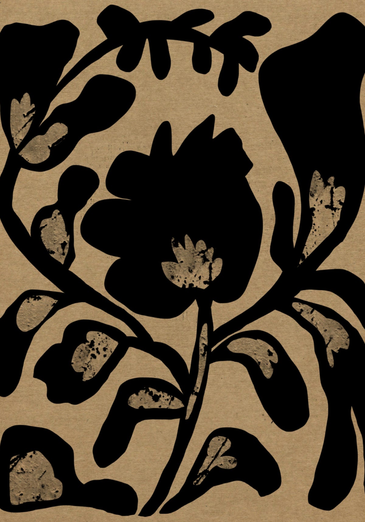 Silueta botánica negra