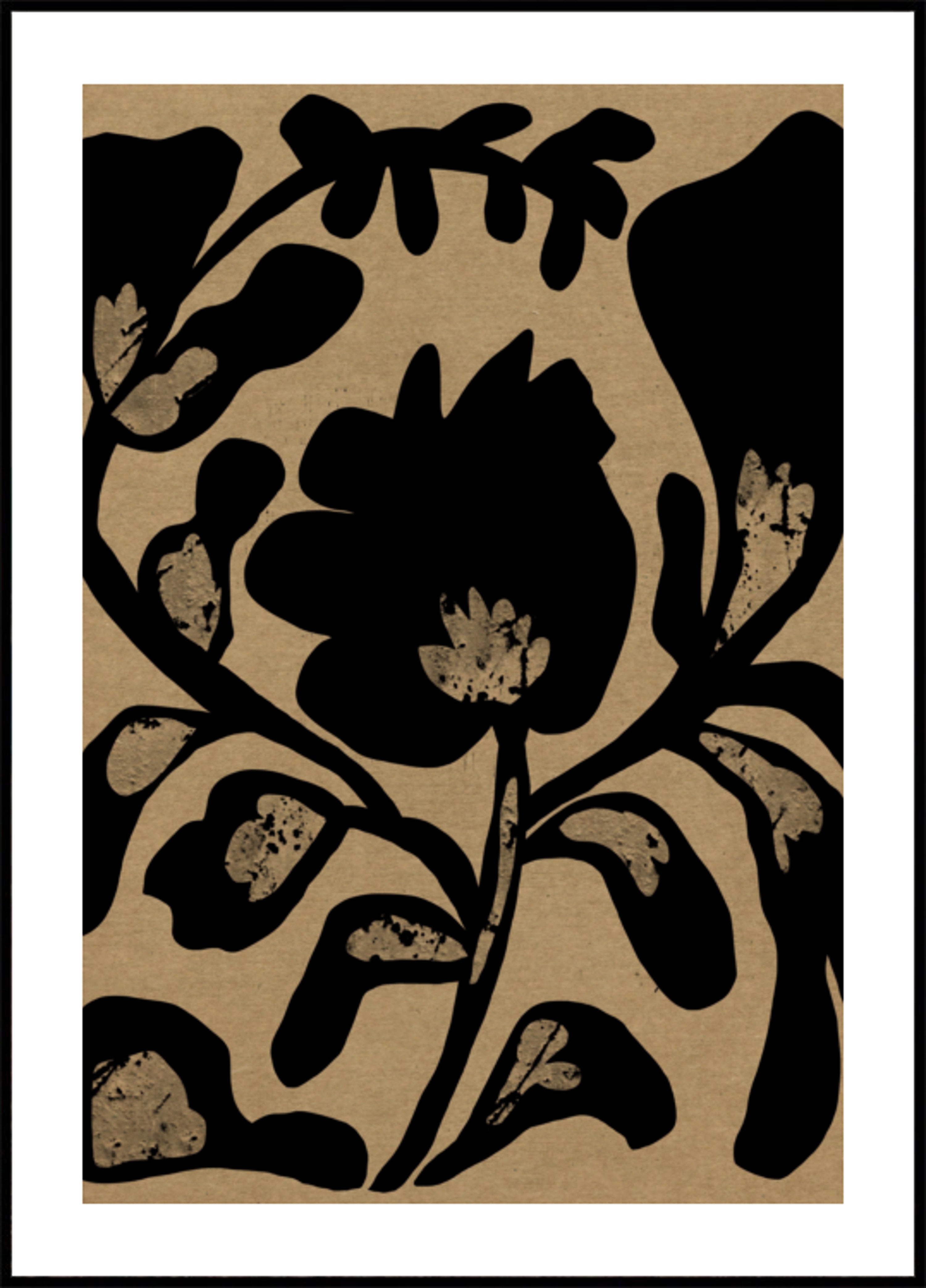 Silueta botánica negra