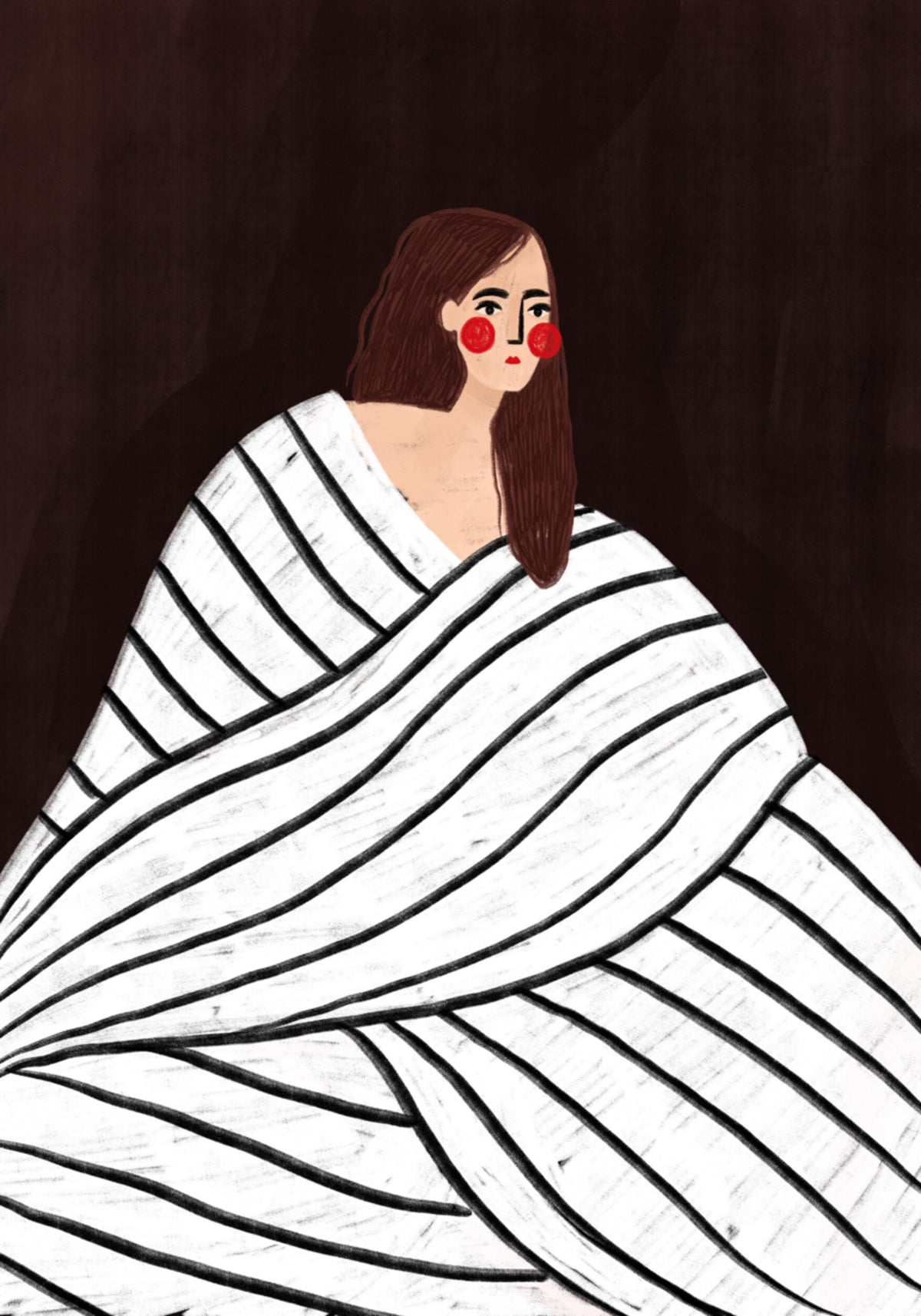 Retrato tranquilo a rayas