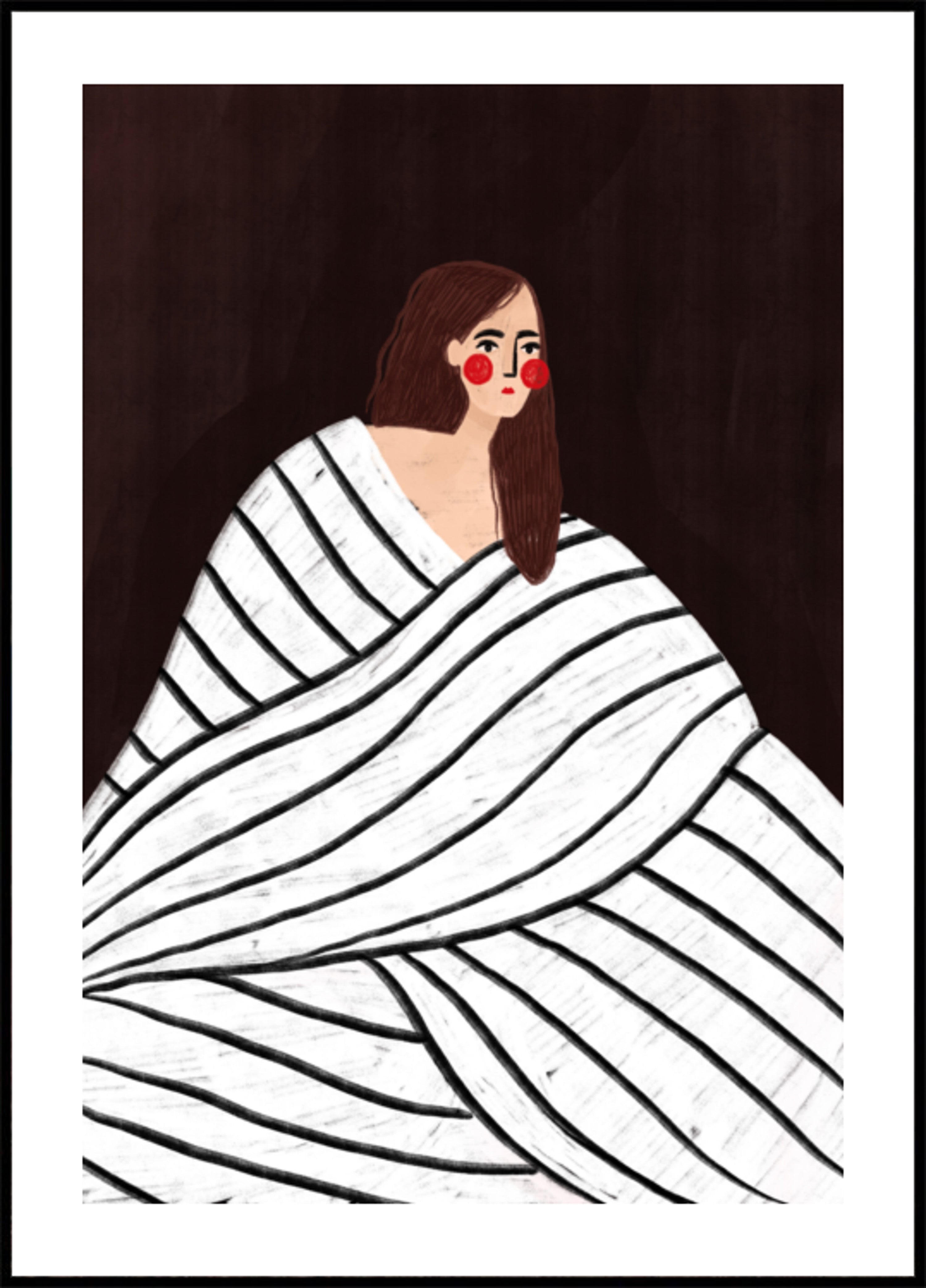 Retrato tranquilo a rayas