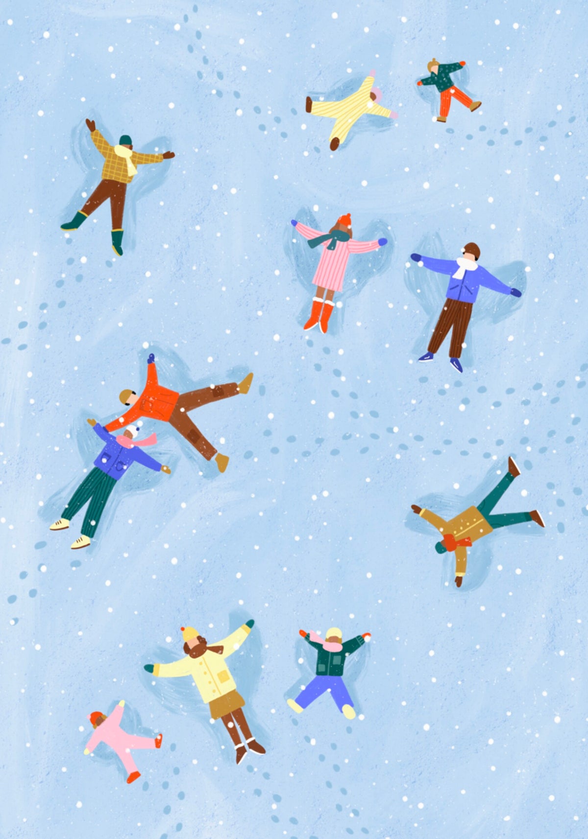 Diversión del ángel de nieve
