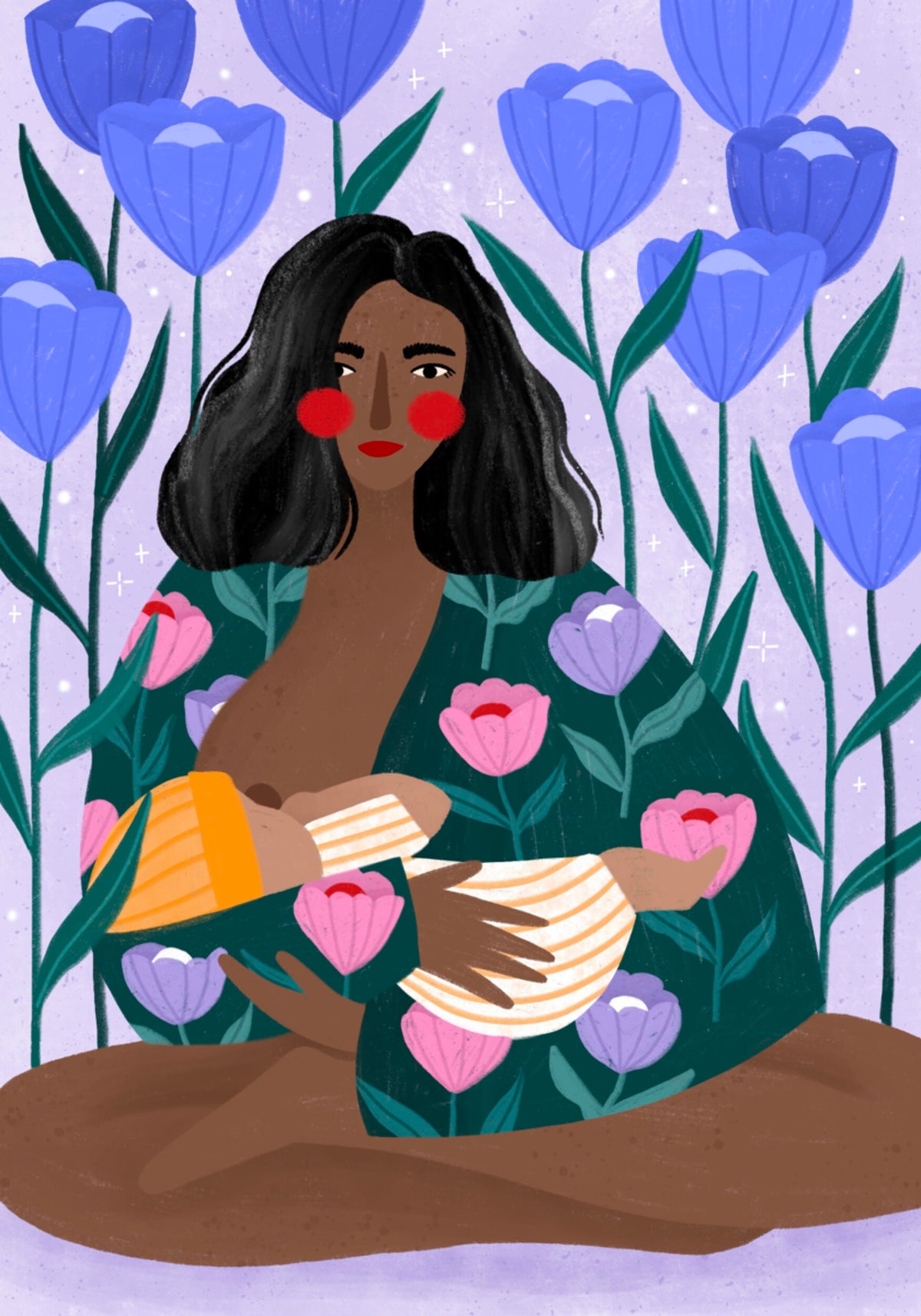 Abrazo floral de la madre