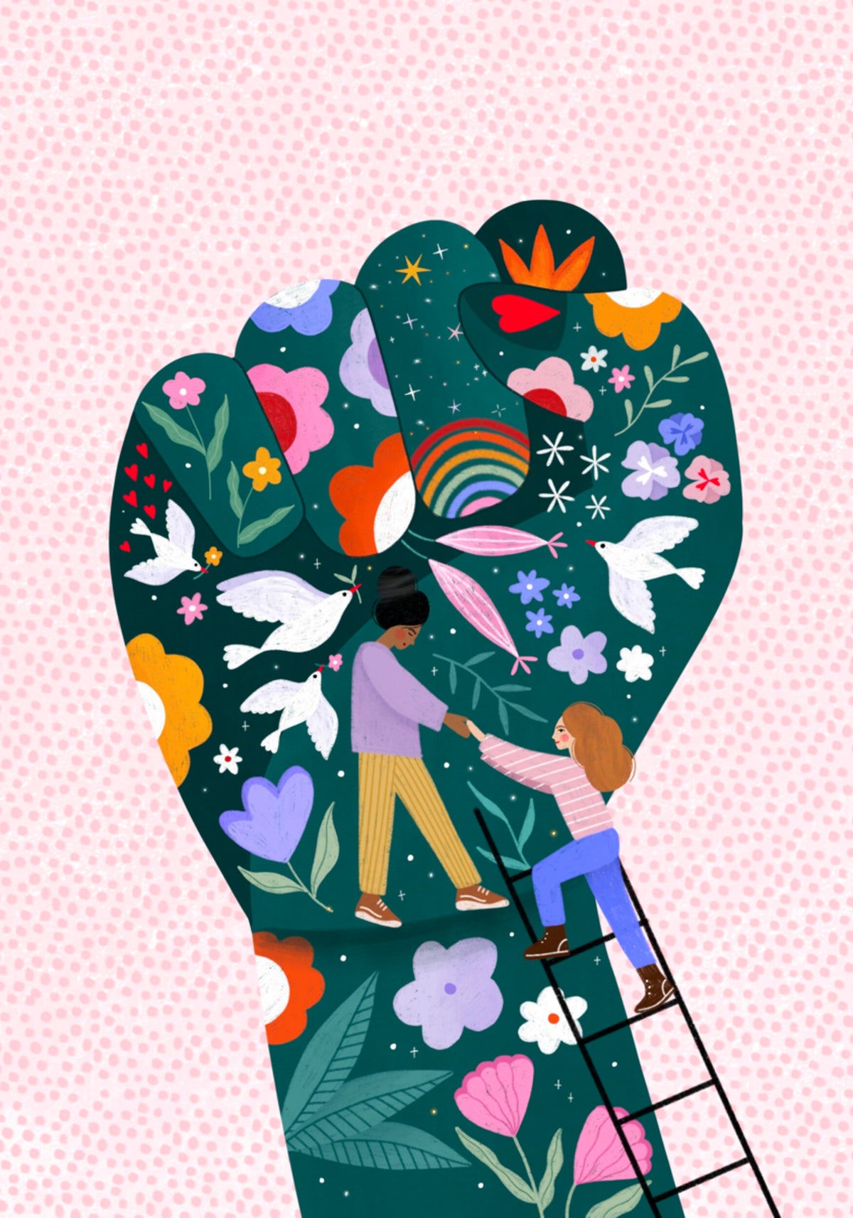 Puño floral empoderador