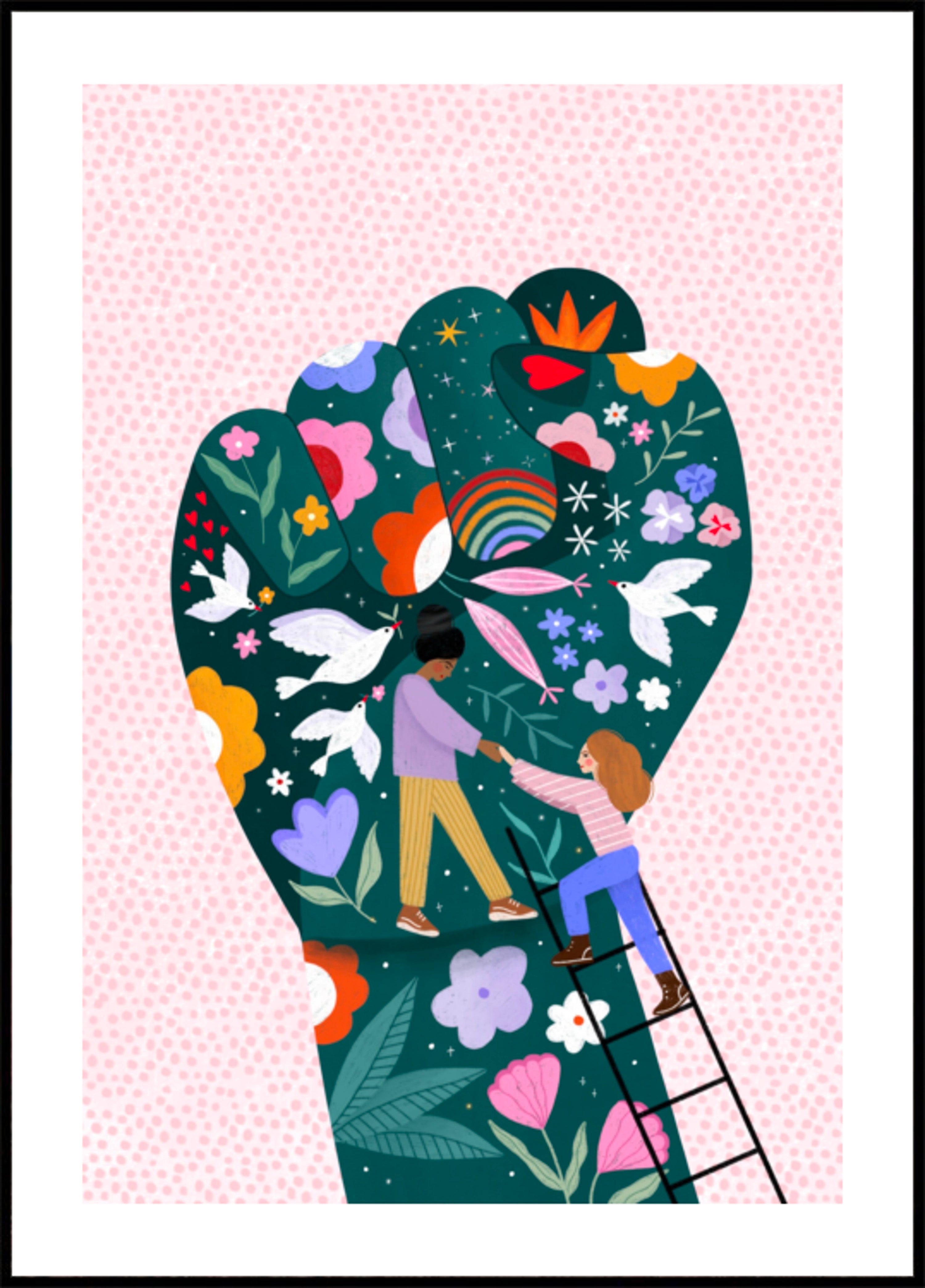 Puño floral empoderador