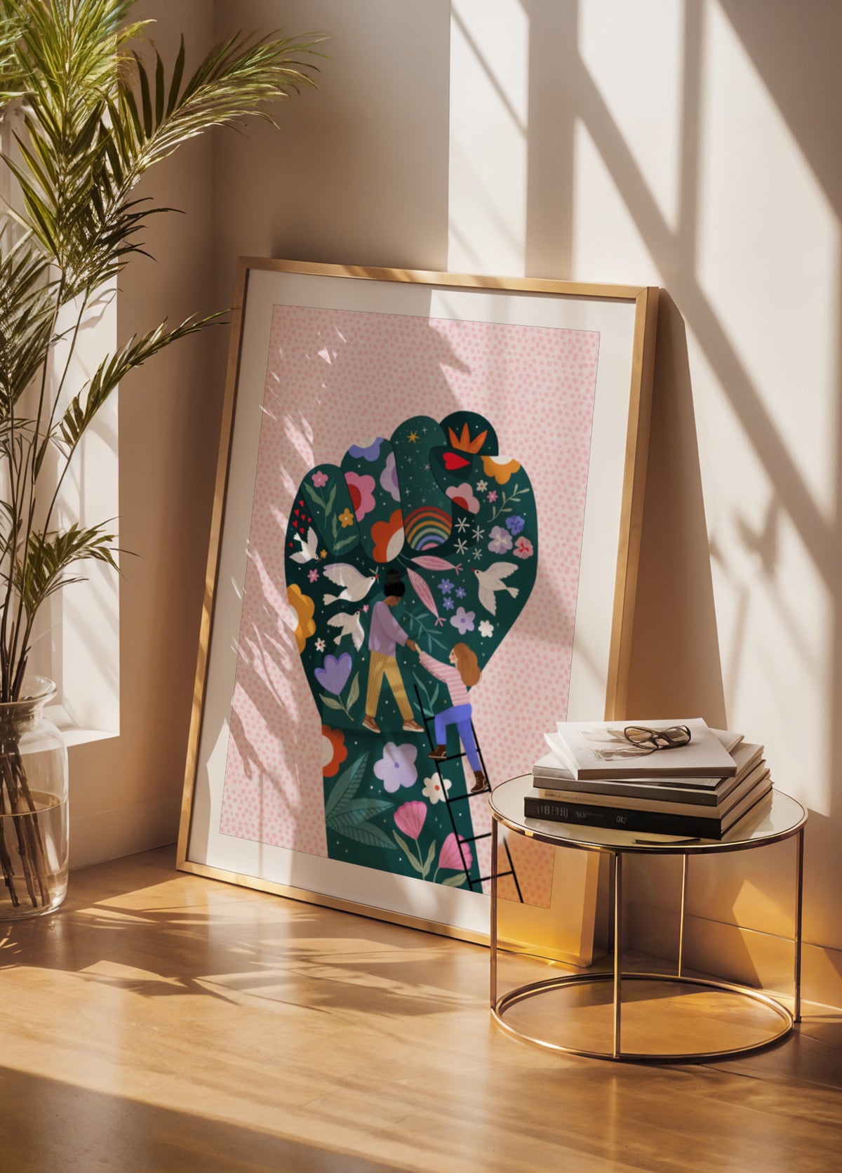 Puño floral empoderador