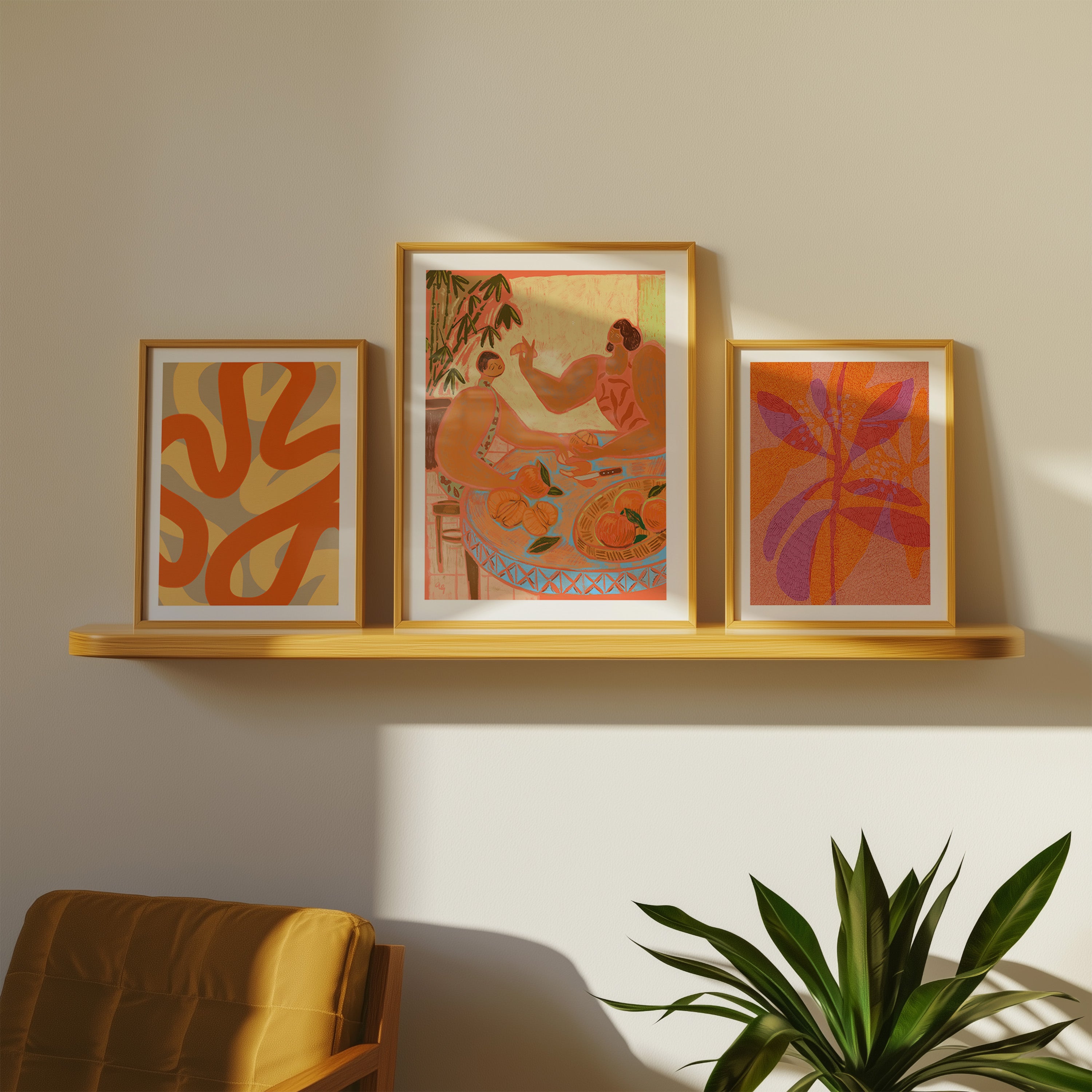 Arte de pared de galería abstracta boho