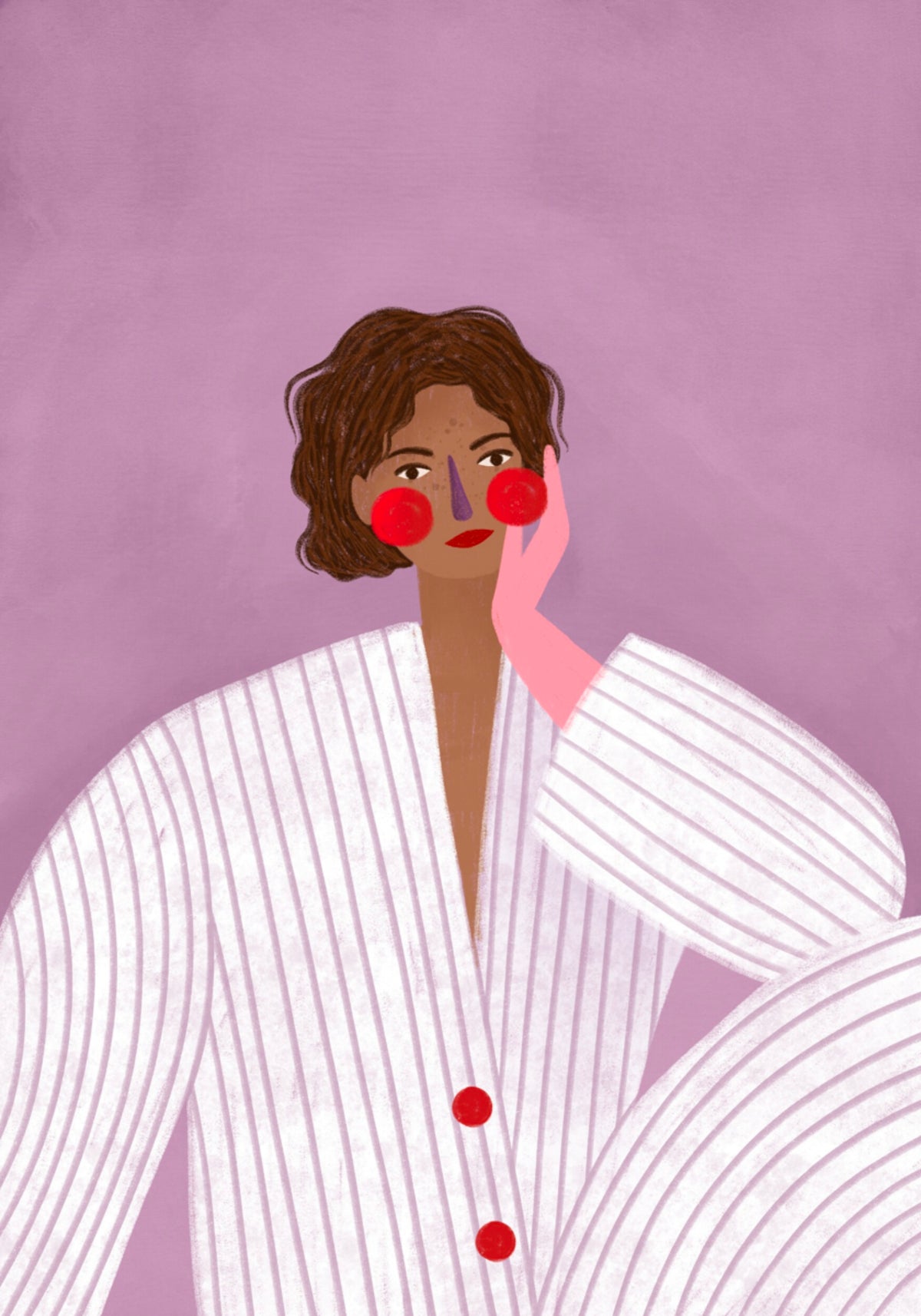 Mujer soñadora en pijama
