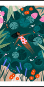 Woman Floating Lily Pond