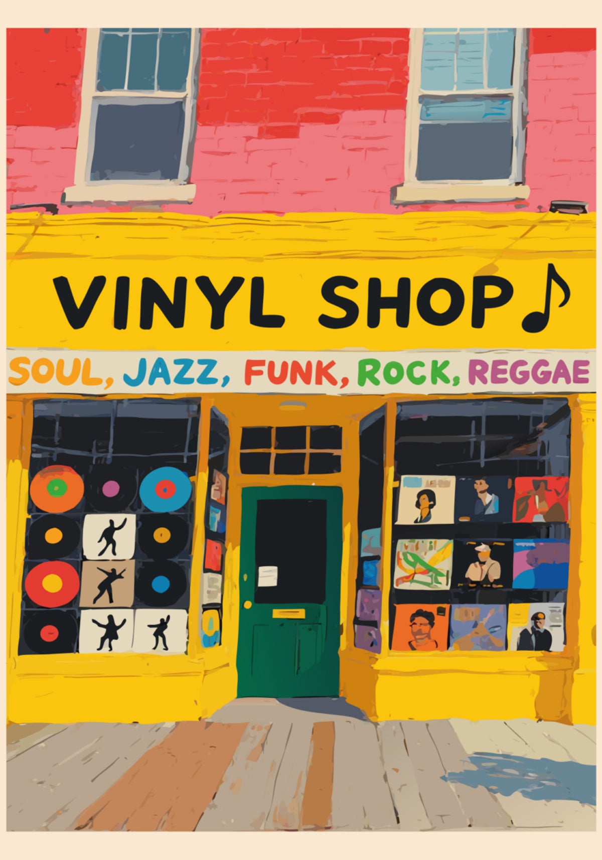 Tienda de vinilos coloridos