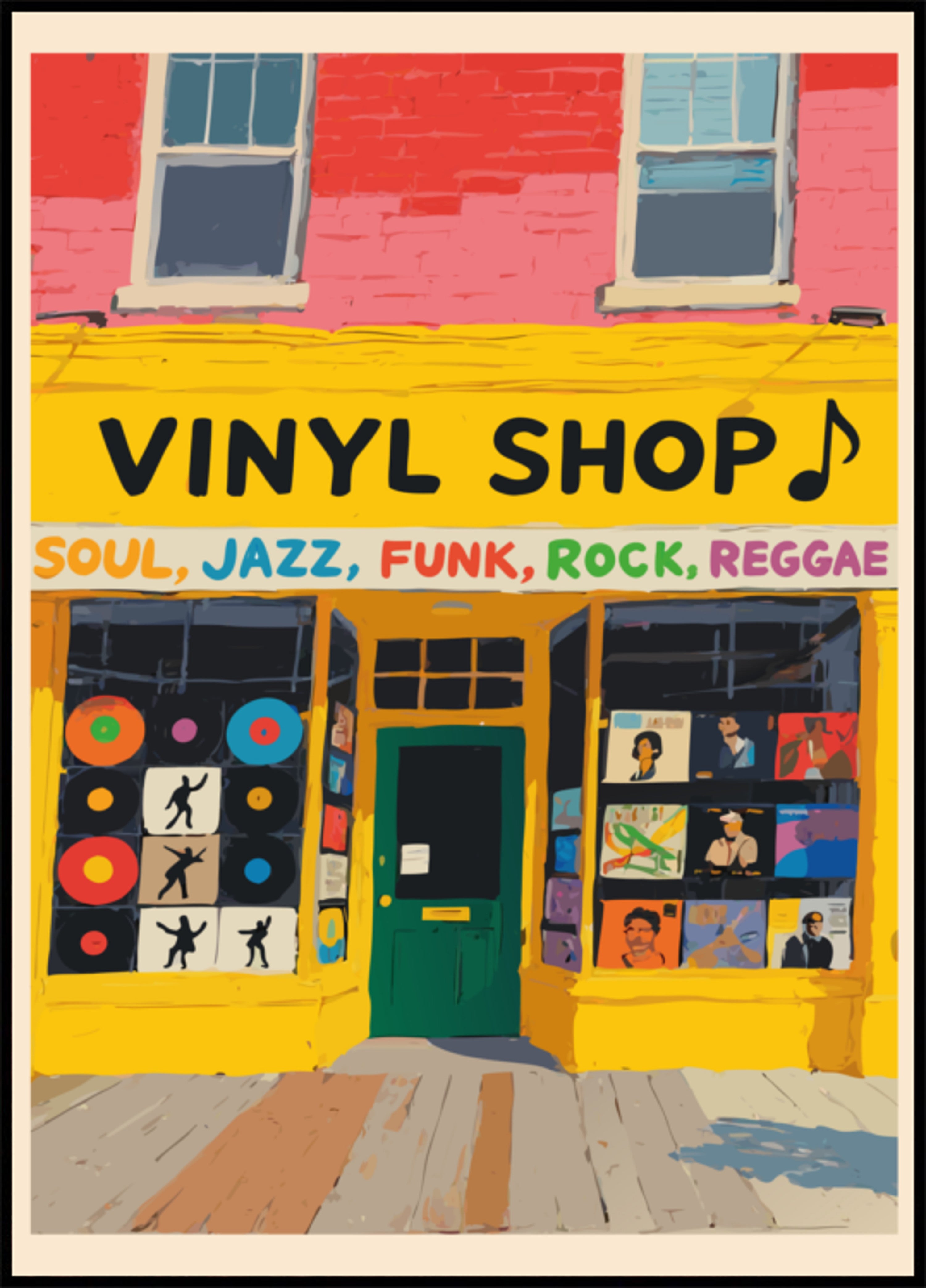 Tienda de vinilos coloridos