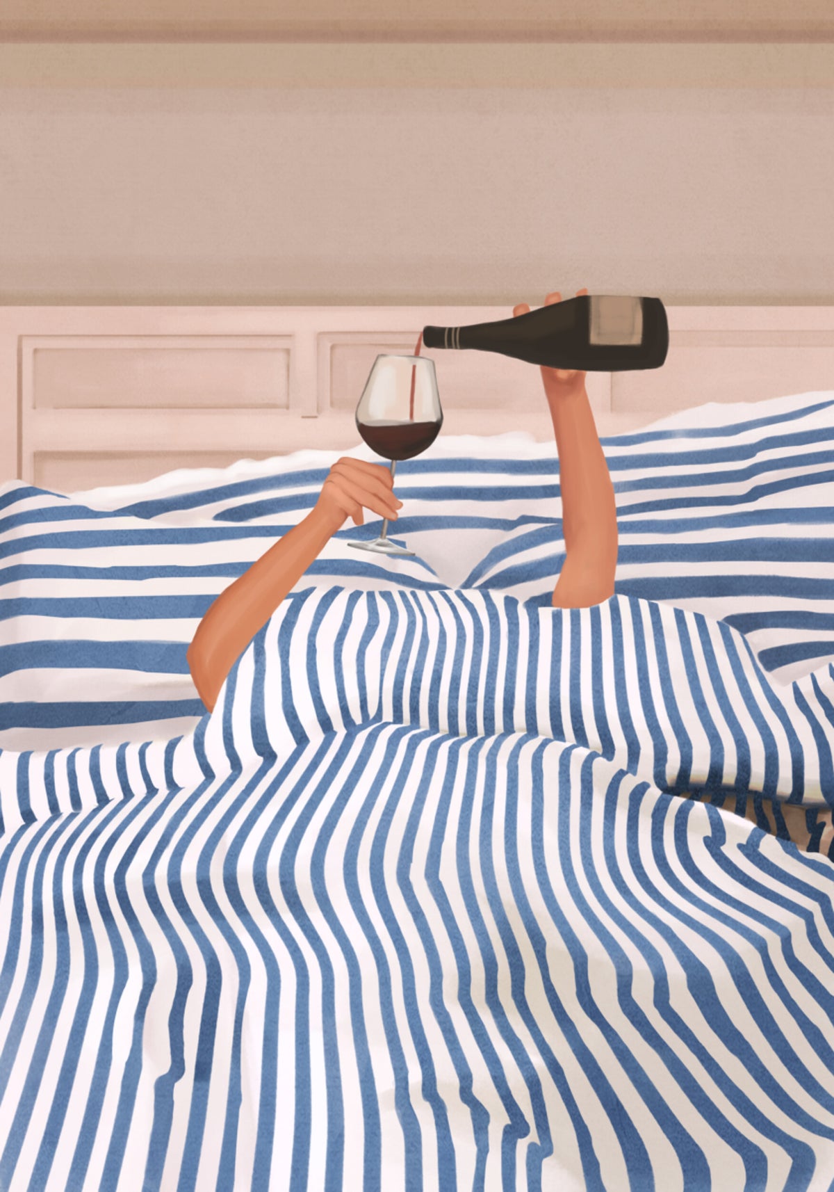 vino en la cama