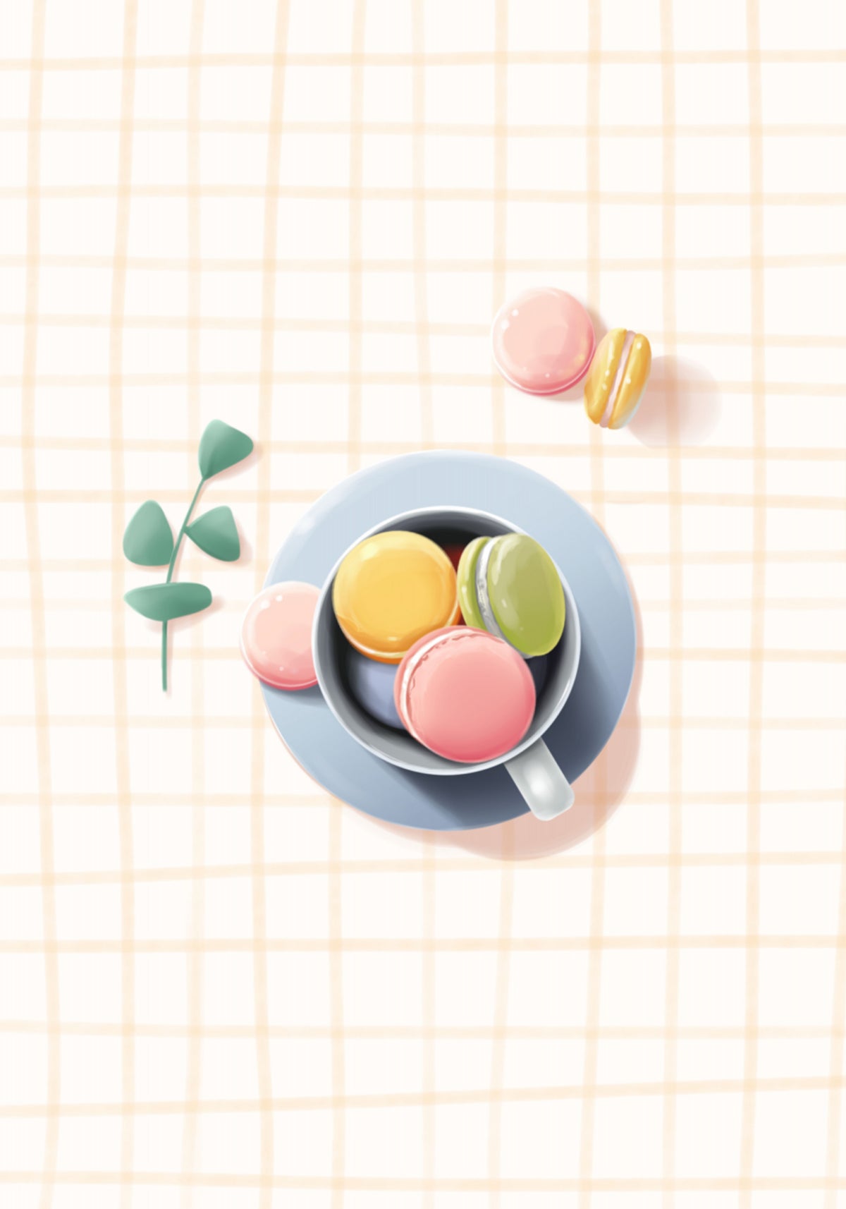 Macarrones dulces en colores pastel