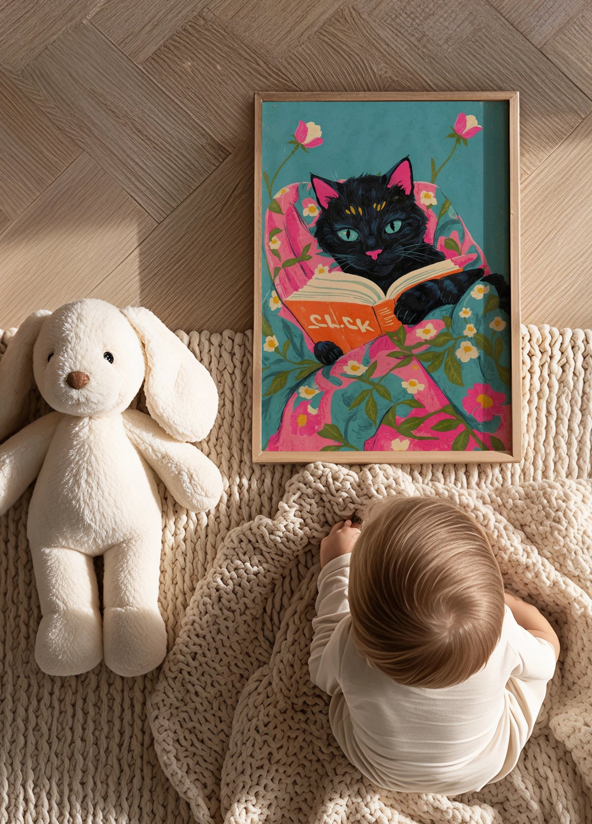 Gato de lectura acogedor