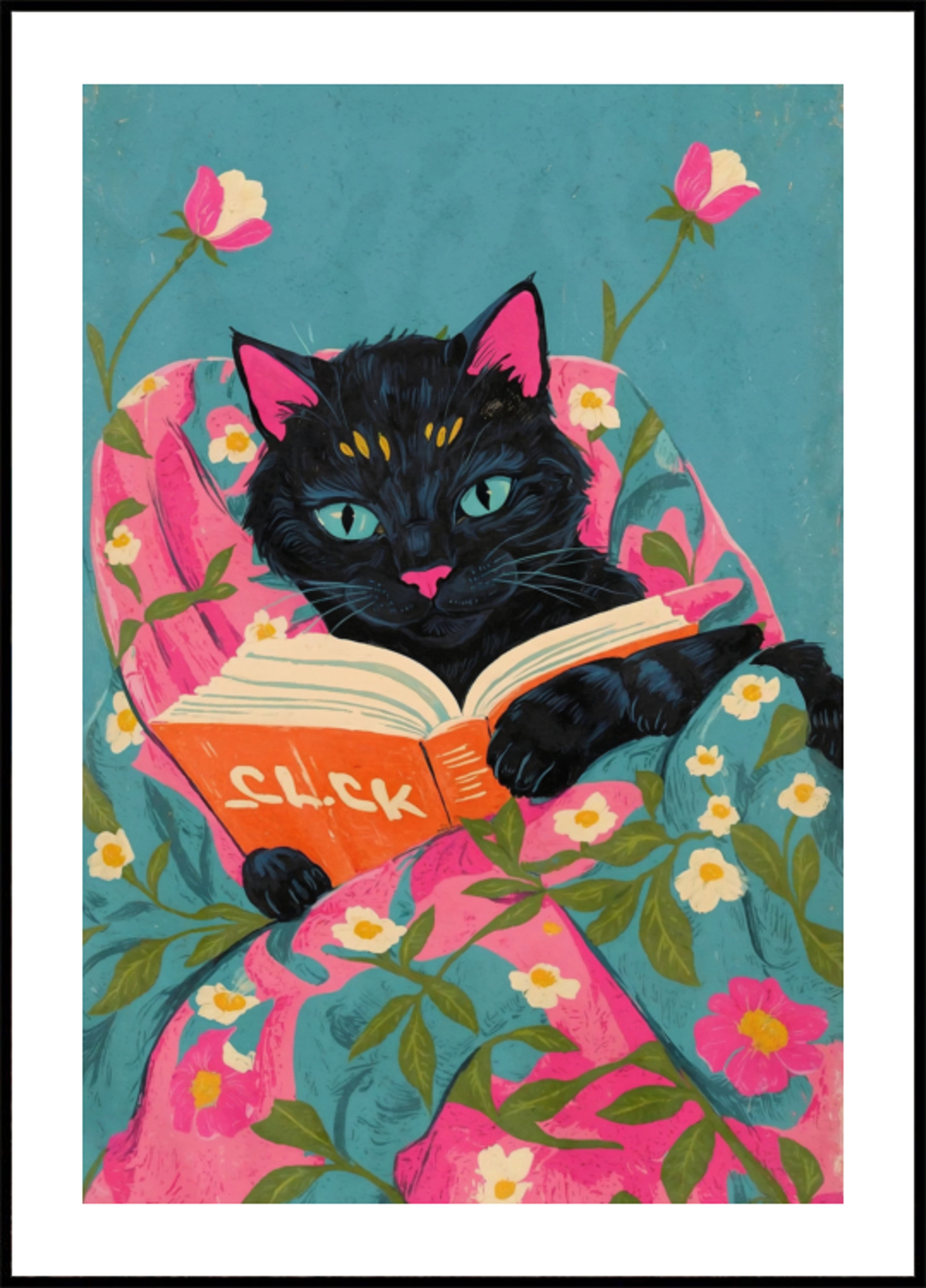 Gato de lectura acogedor