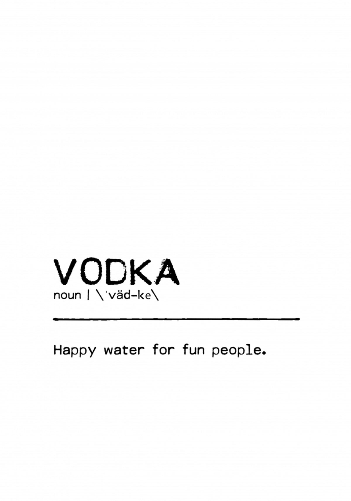 Definición de agua feliz de vodka