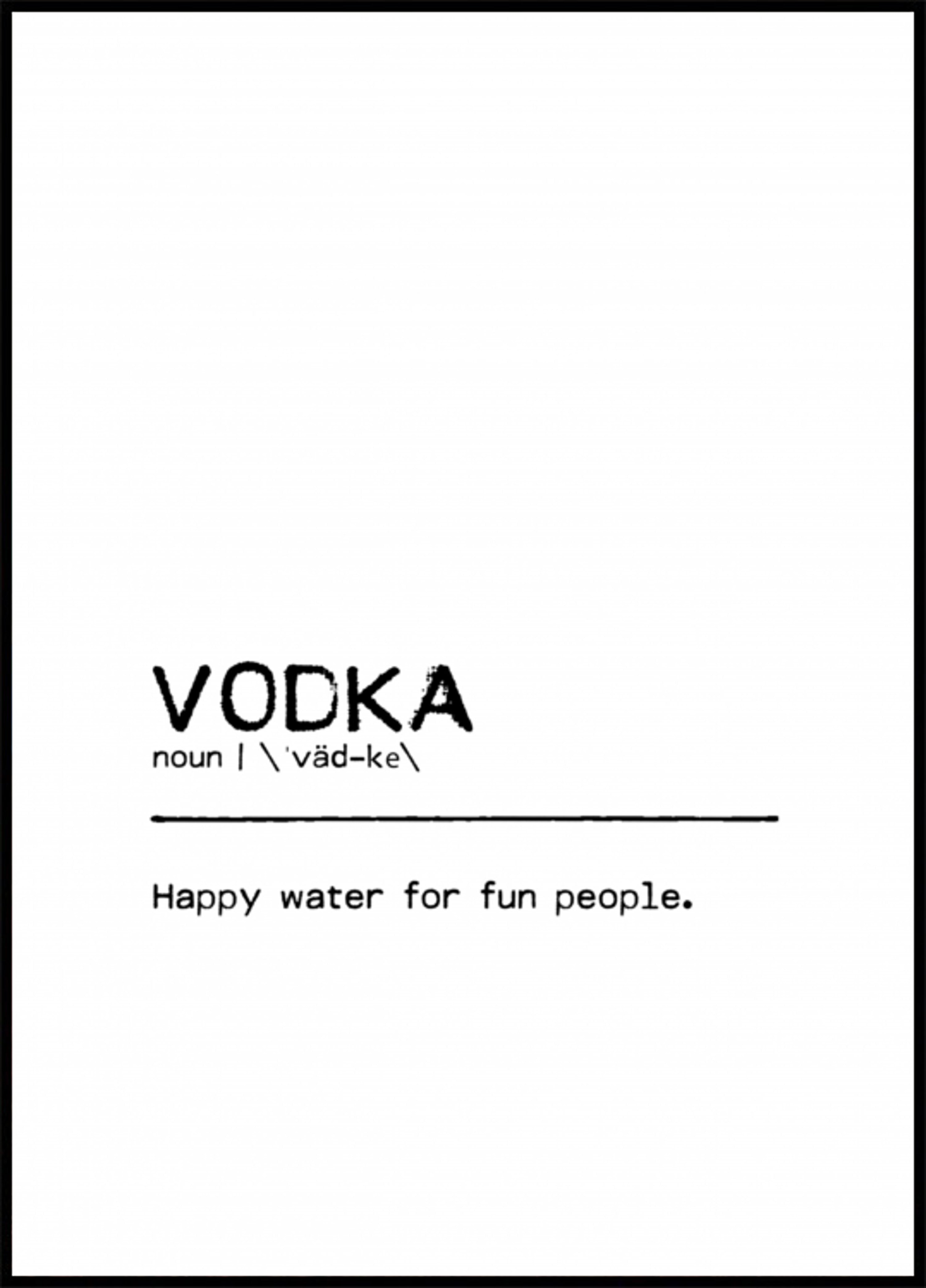 Definición de agua feliz de vodka