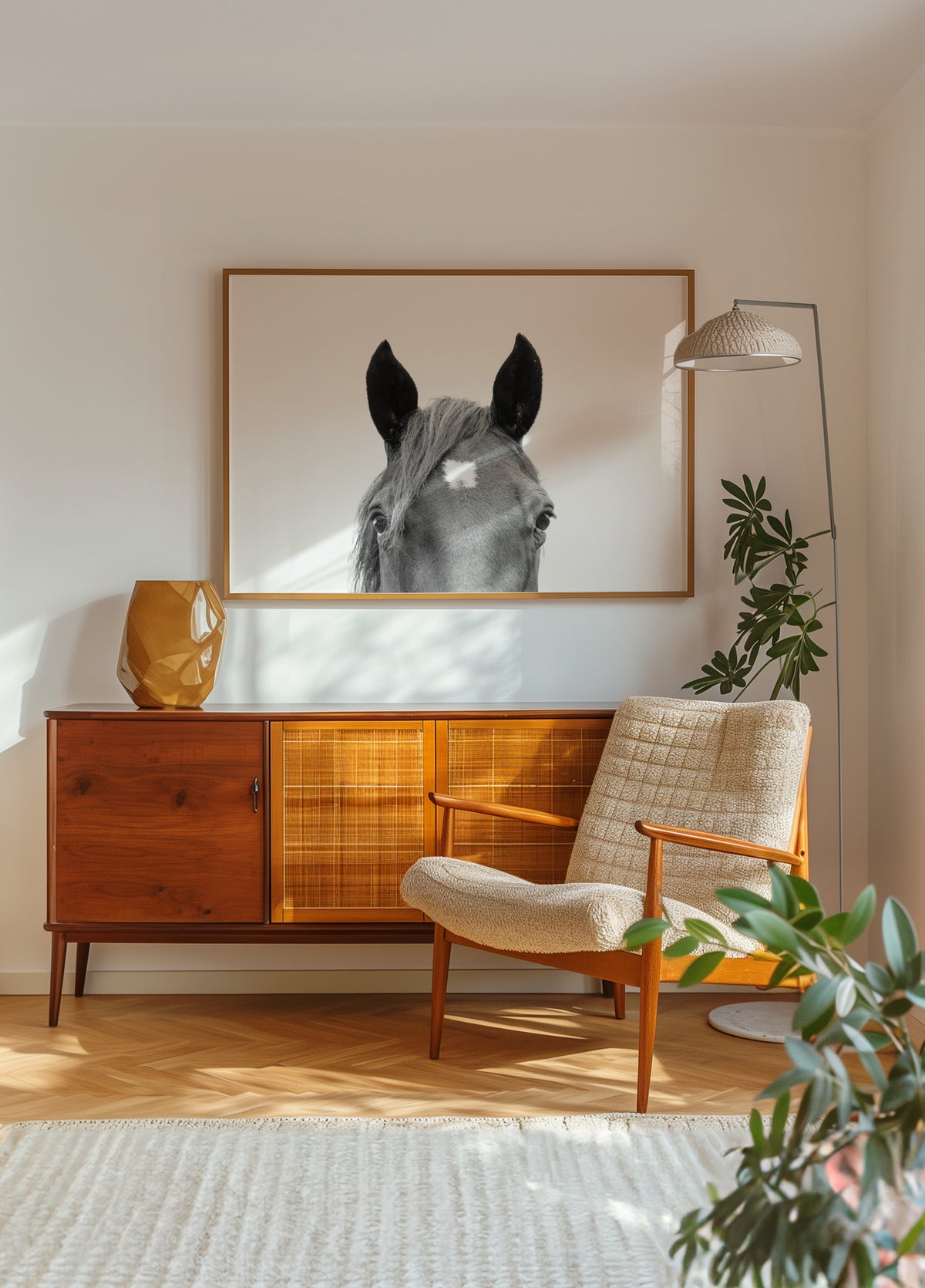 Caballo que mira furtivamente