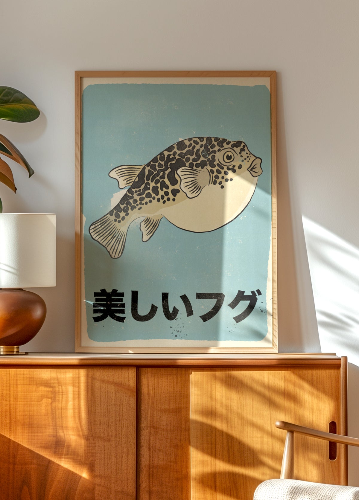 Hermoso pez globo Fugu