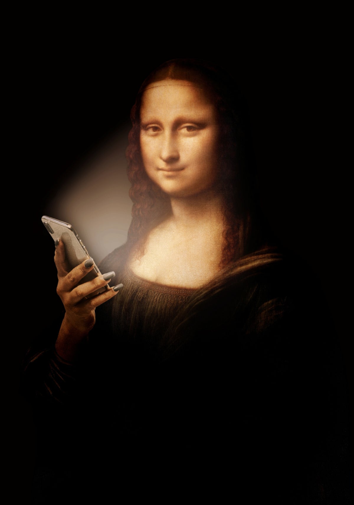 Resplandor del teléfono inteligente Mona Lisa
