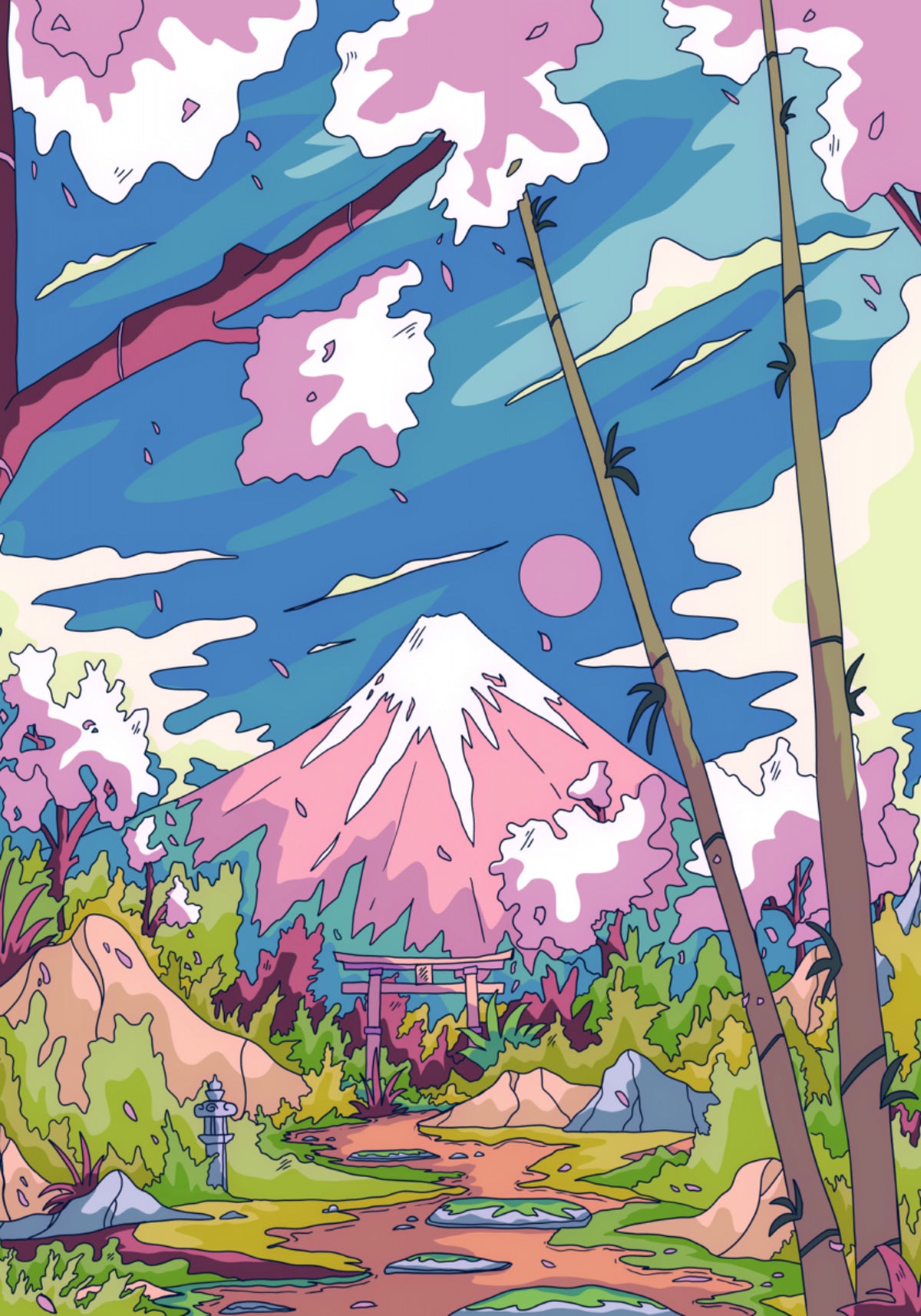 Camino de los cerezos del monte Fuji