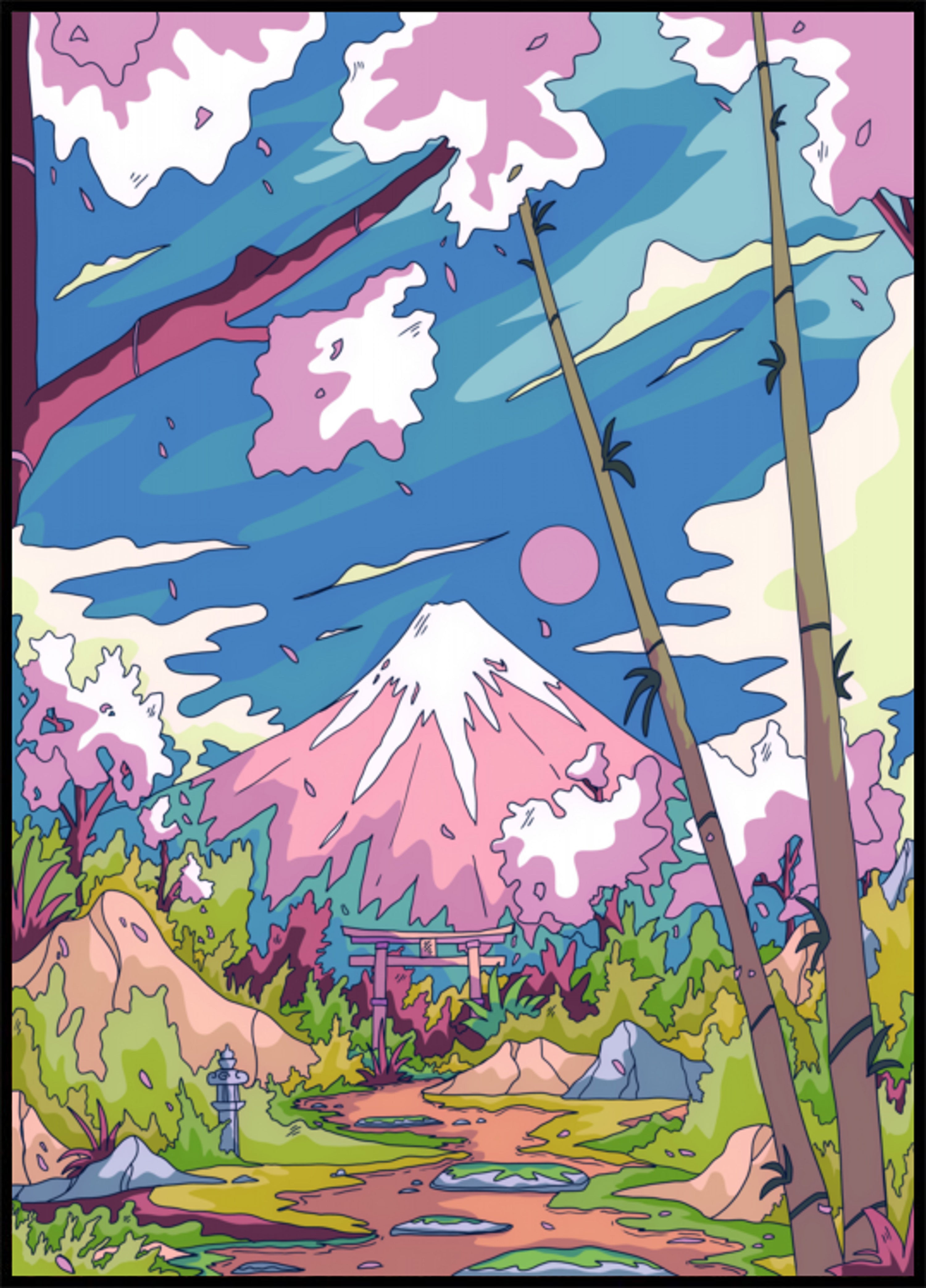 Camino de los cerezos del monte Fuji