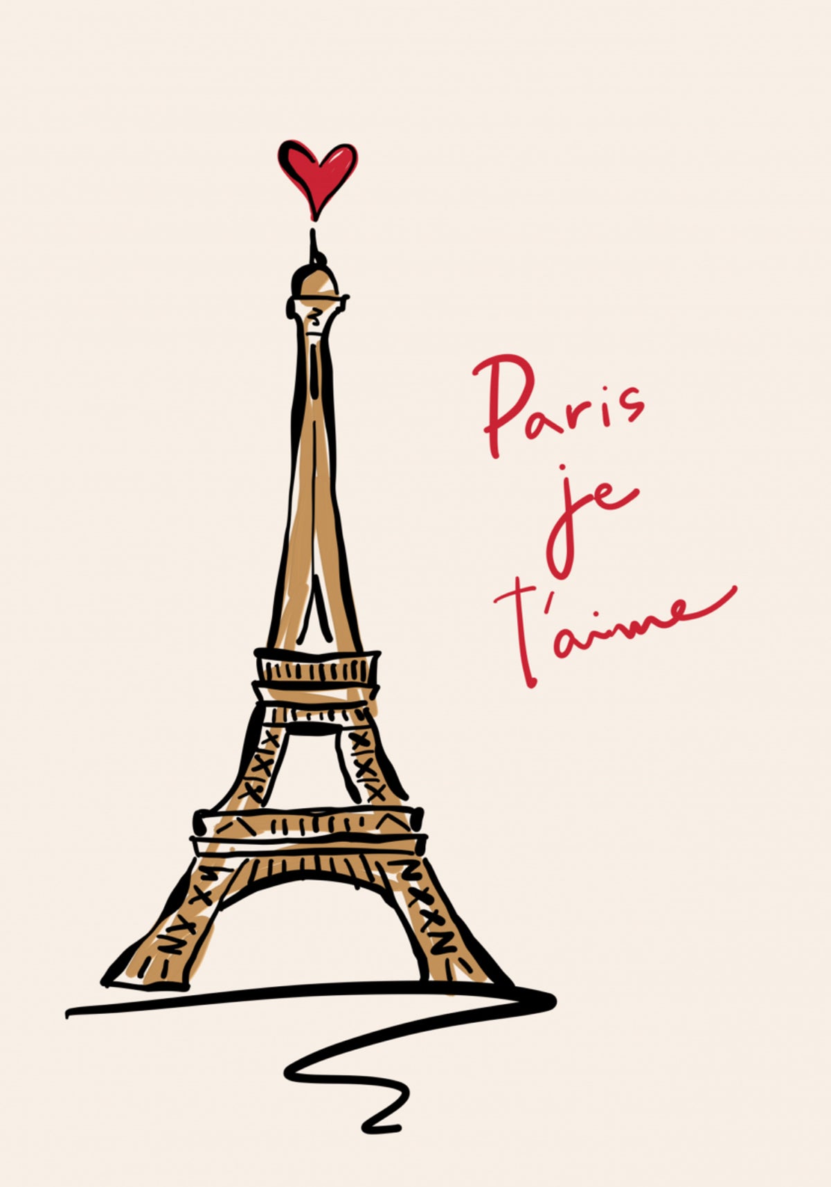Bosquejo del amor de la Torre Eiffel