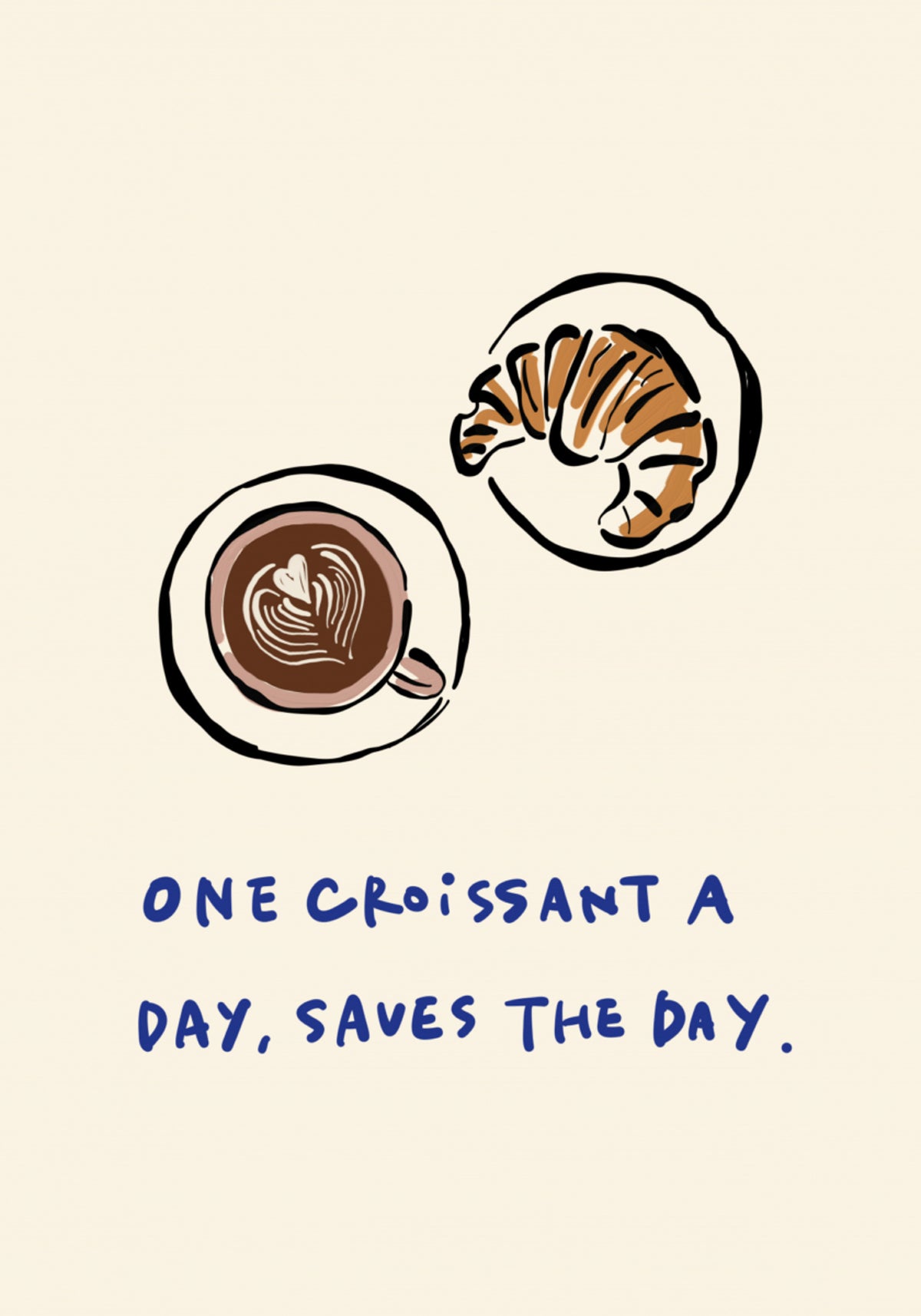 Café con croissant acogedor