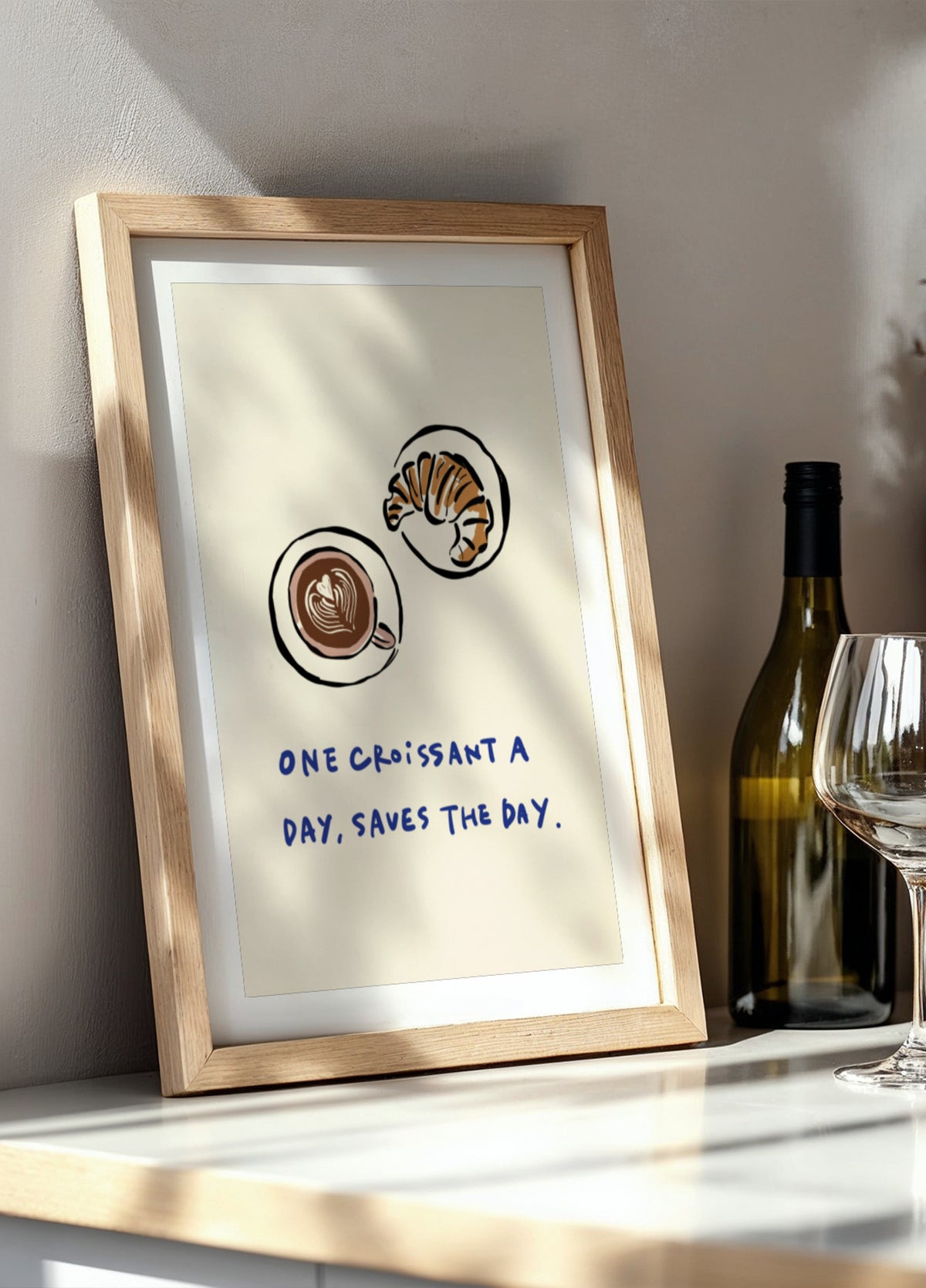 Café con croissant acogedor