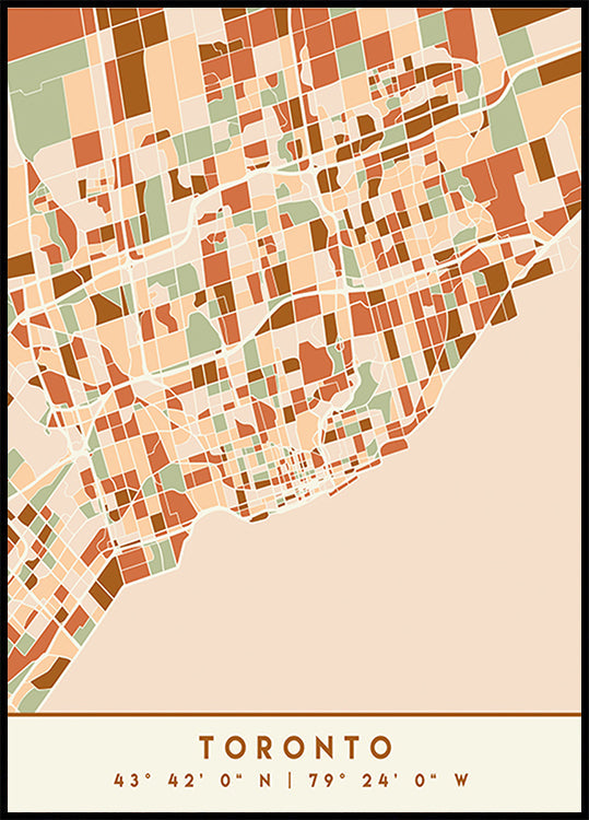Black Maps Earth Tones 89 Plakat - Posterbox
