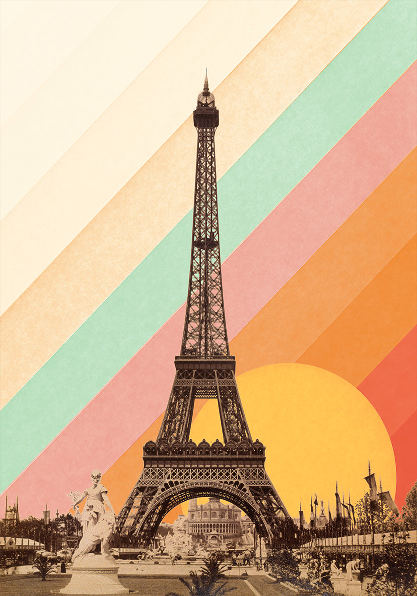 Eiffel Tower Rainbow Plakat - Posterbox