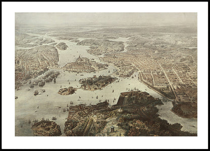 Póster Vista aérea de Estocolmo 1860