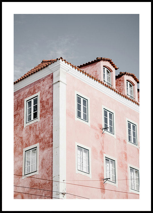 Pink Building in Lisbon Plakat - Posterbox.dk