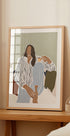 Woman Enjoying a Cup of Espresso Plakat - Posterbox