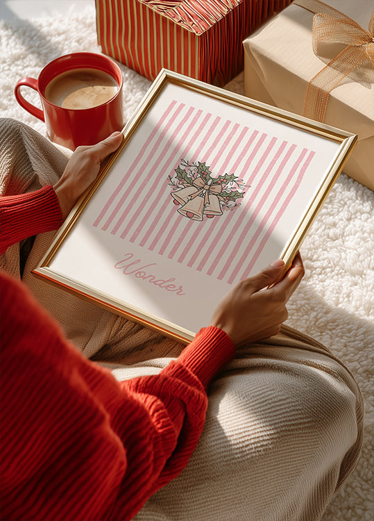 Bells Wonder - Pink Stripes Plakat - Posterbox