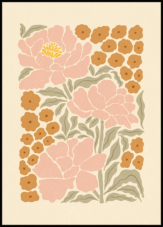 Retro Peonies (NEW) - Posterbox