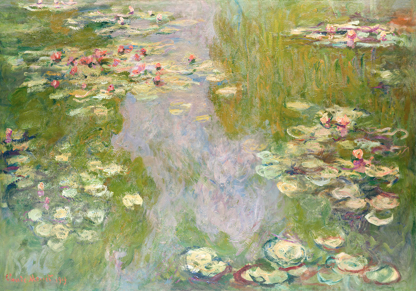 Paisaje de nenúfares 1919 de Claude Monet Póster