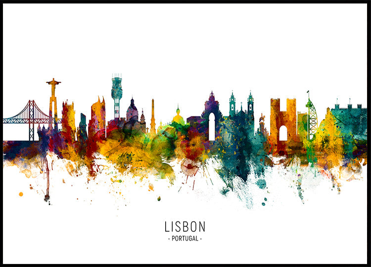 Lisbon Portugal Skyline Plakat - Posterbox