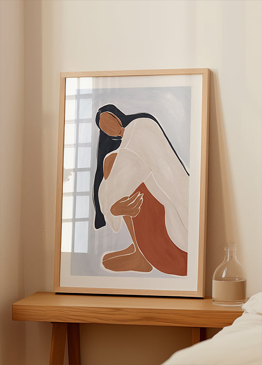 Mujer abrazándose a sí misma impresa por Ivy Green Illustrations Póster