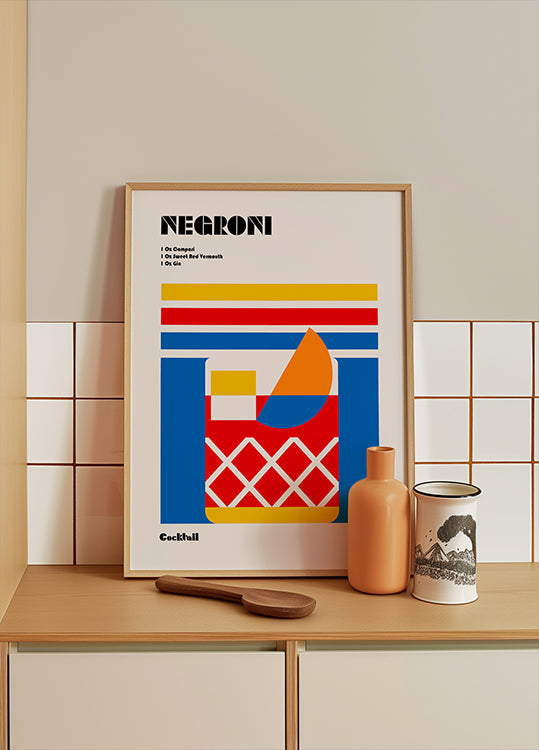 Cóctel Negroni Bauhaus Póster