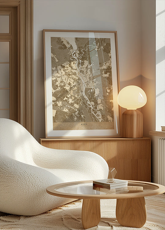 Mapa sepia de Kiev (antes de la guerra) (NUEVO)