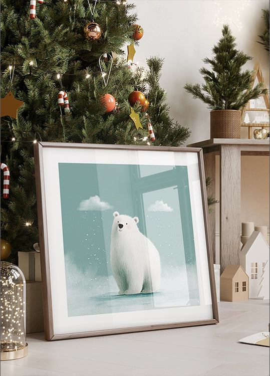 Póster Oso polar feliz